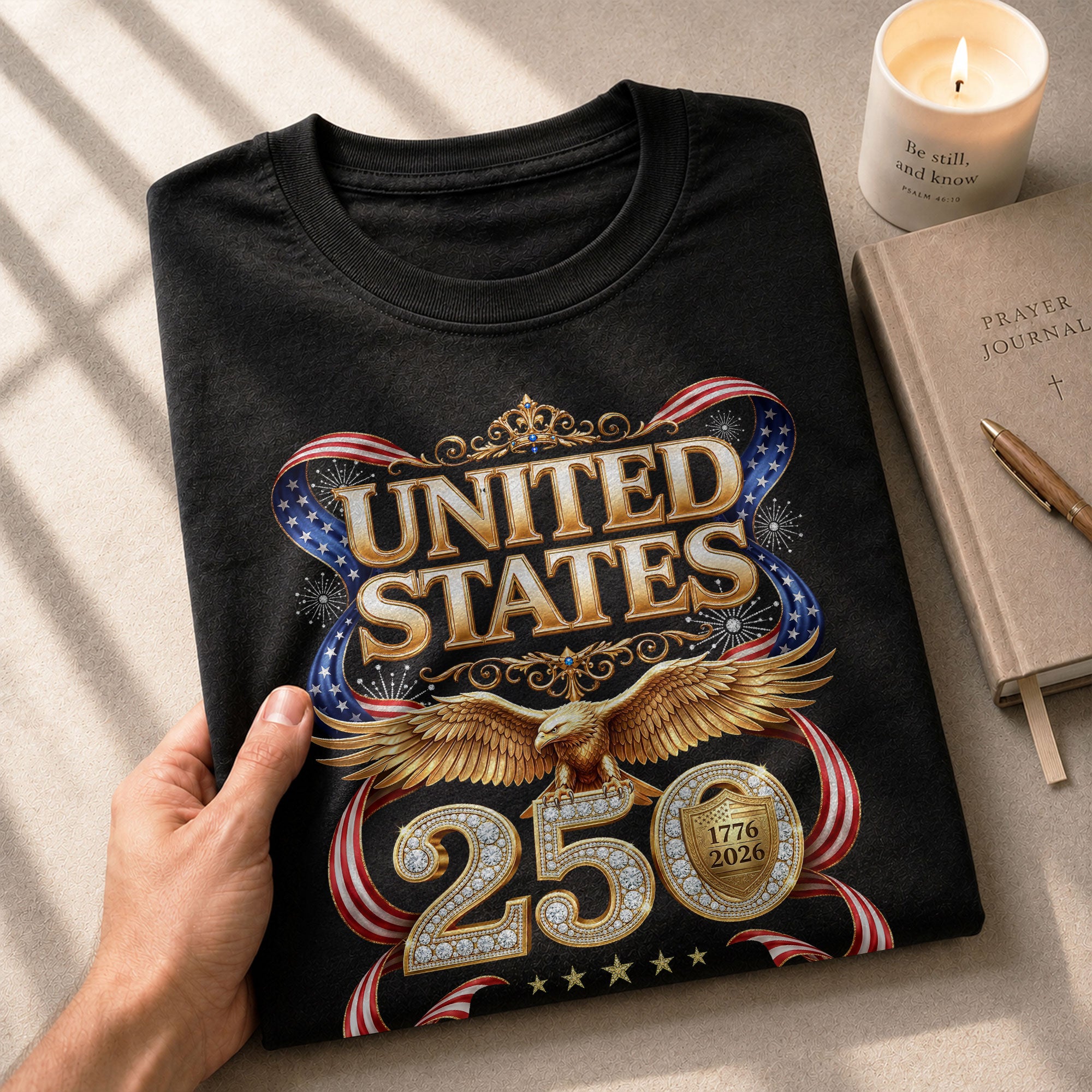 1776-2026 250th Anniversary T-Shirt - United States Golden Eagle Luxury Graphic - Rust Field Wear