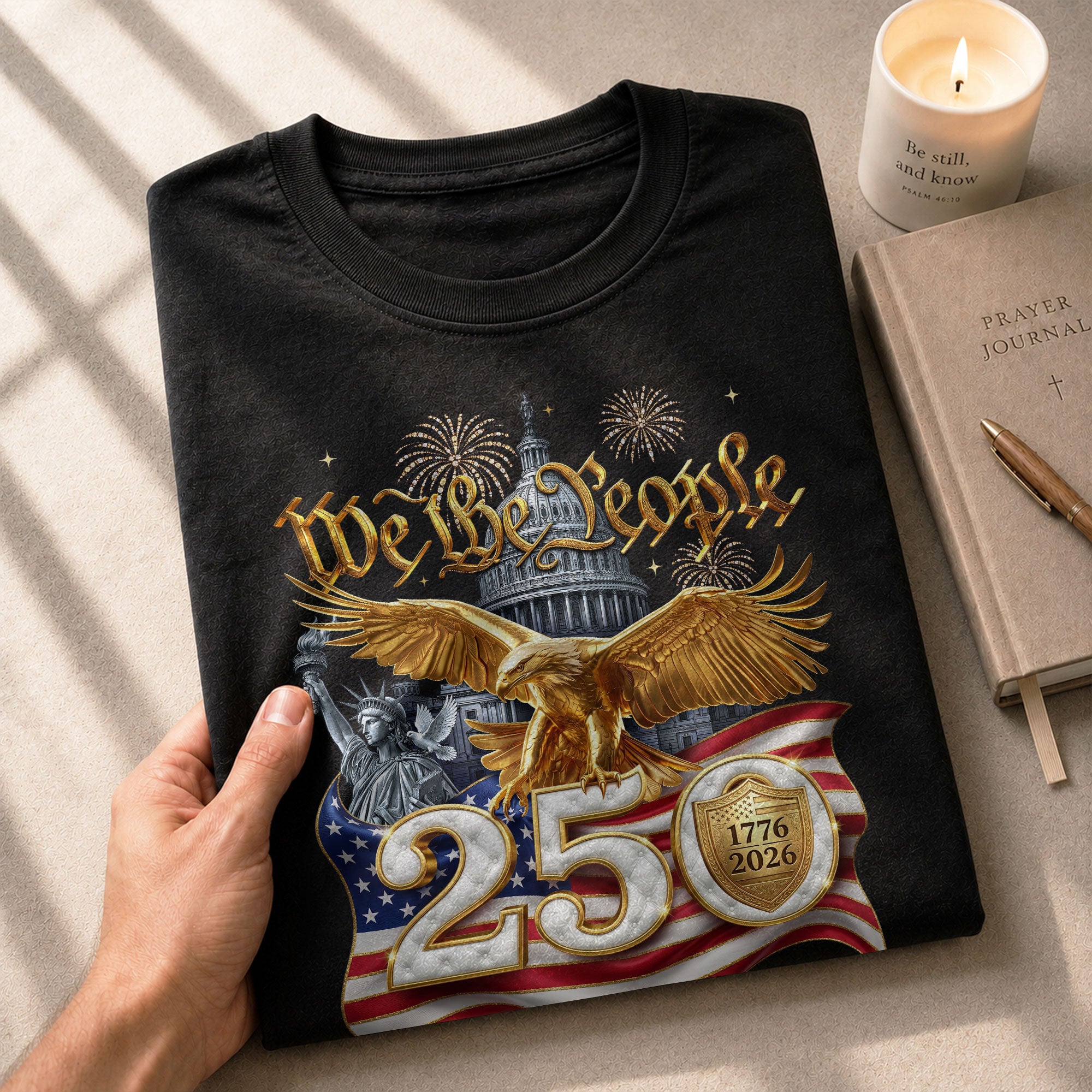 We the People 250 Years 1776-2026 T-Shirt - Capitol Liberty Eagle Patriotic Tee - Rust Field Wear