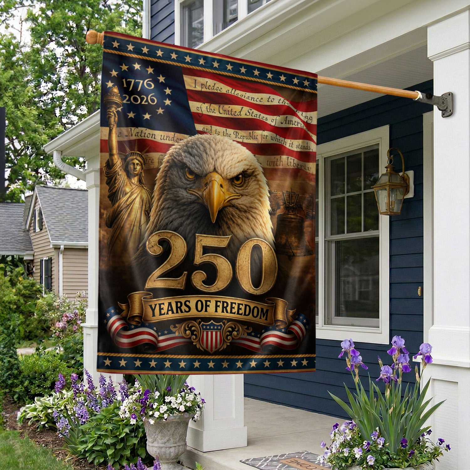 250th Anniversary Garden Flag - United States 1776-2026 Pledge of Allegiance Yard Decor