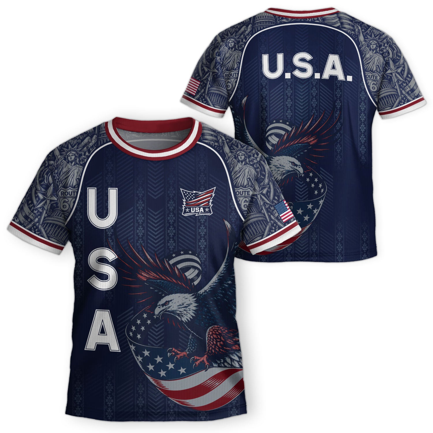 USA Soccer Jersey Kids Shorts Set Navy Athletic Football Shirt and Shorts Outfit