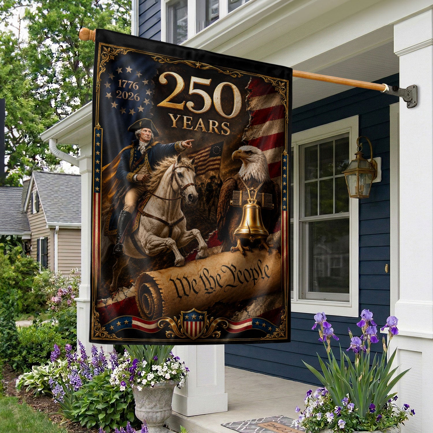 USA 250th Anniversary Garden Flag 1776-2026 George Washington Bald Eagle Patriotic Decor