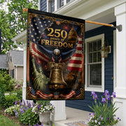 USA 250th Anniversary House Flag 1776-2026 Patriotic Eagle Liberty Icons Commemorative Banner - Rust Field Wear