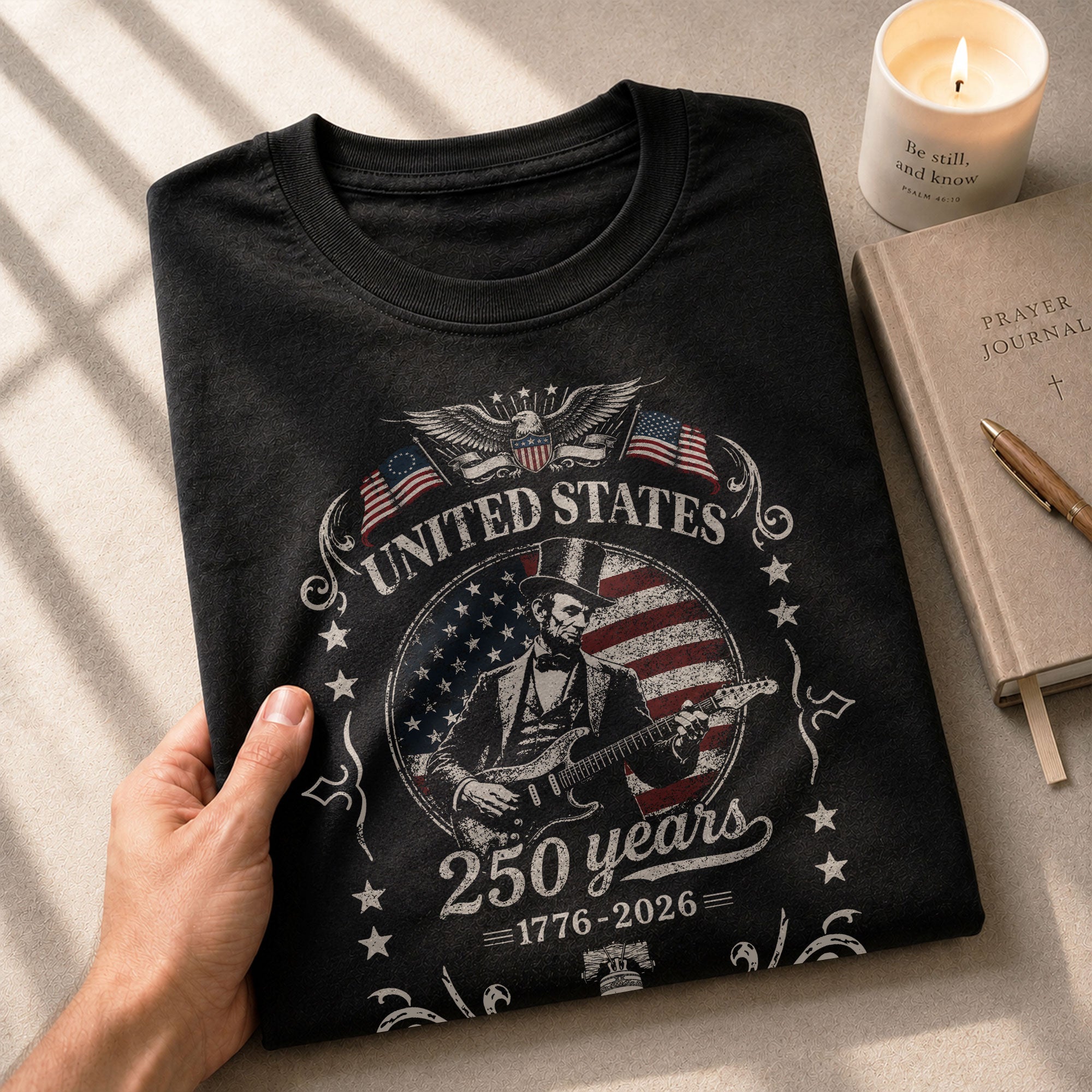 American Eagle Liberty Bell Lincoln Guitar Shirt Vintage 1776 2026 Patriotic Us Flag - Rust Field Wear