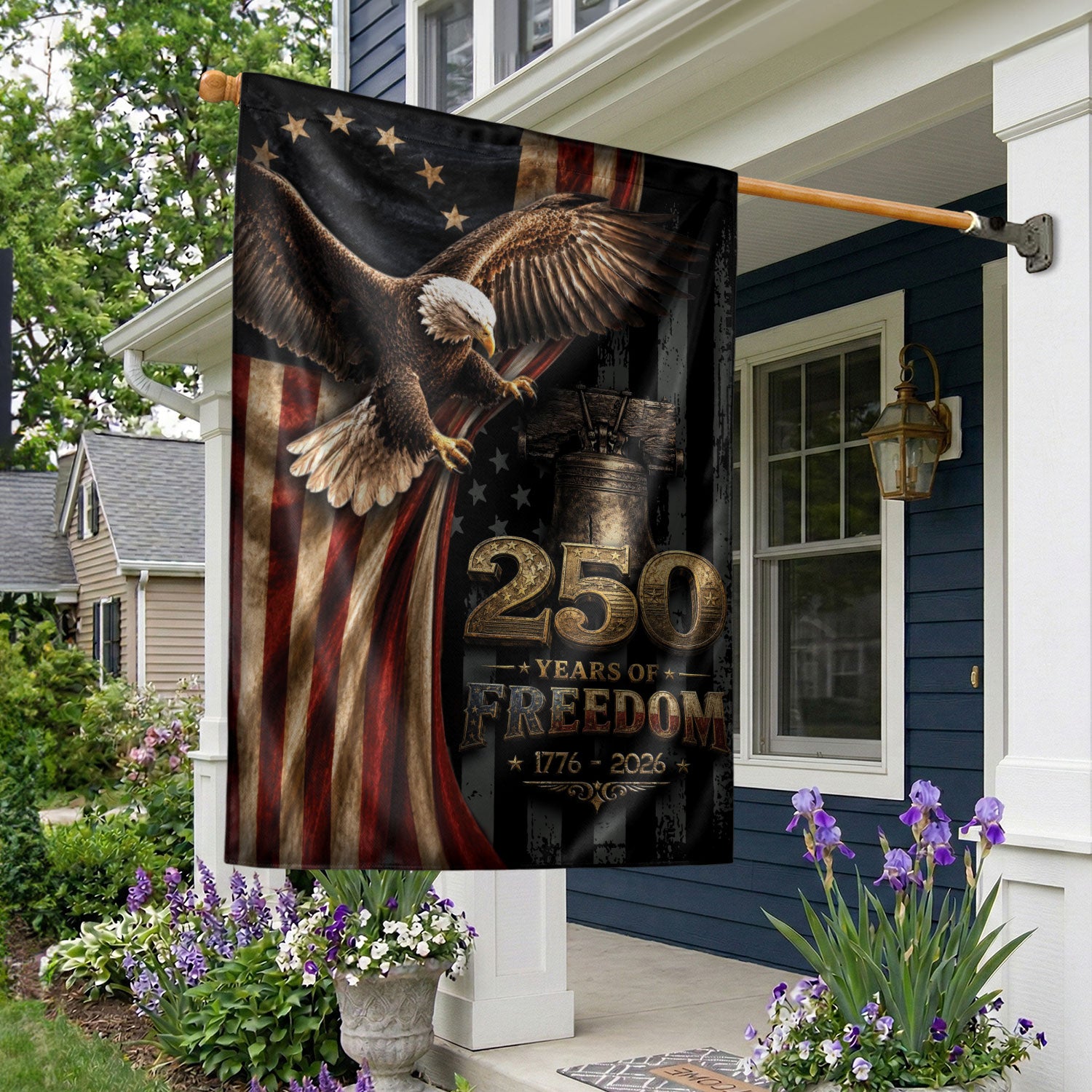 250 Years of Freedom 1776-2026 House Flag American Patriotic Eagle Garden Banner Decor
