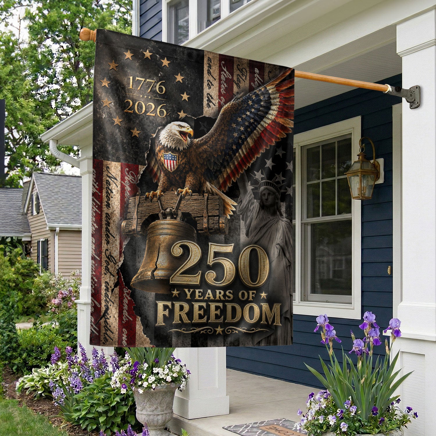 House Flag 250 Years of Freedom 1776-2026 American Statue of Liberty Eagle Banner