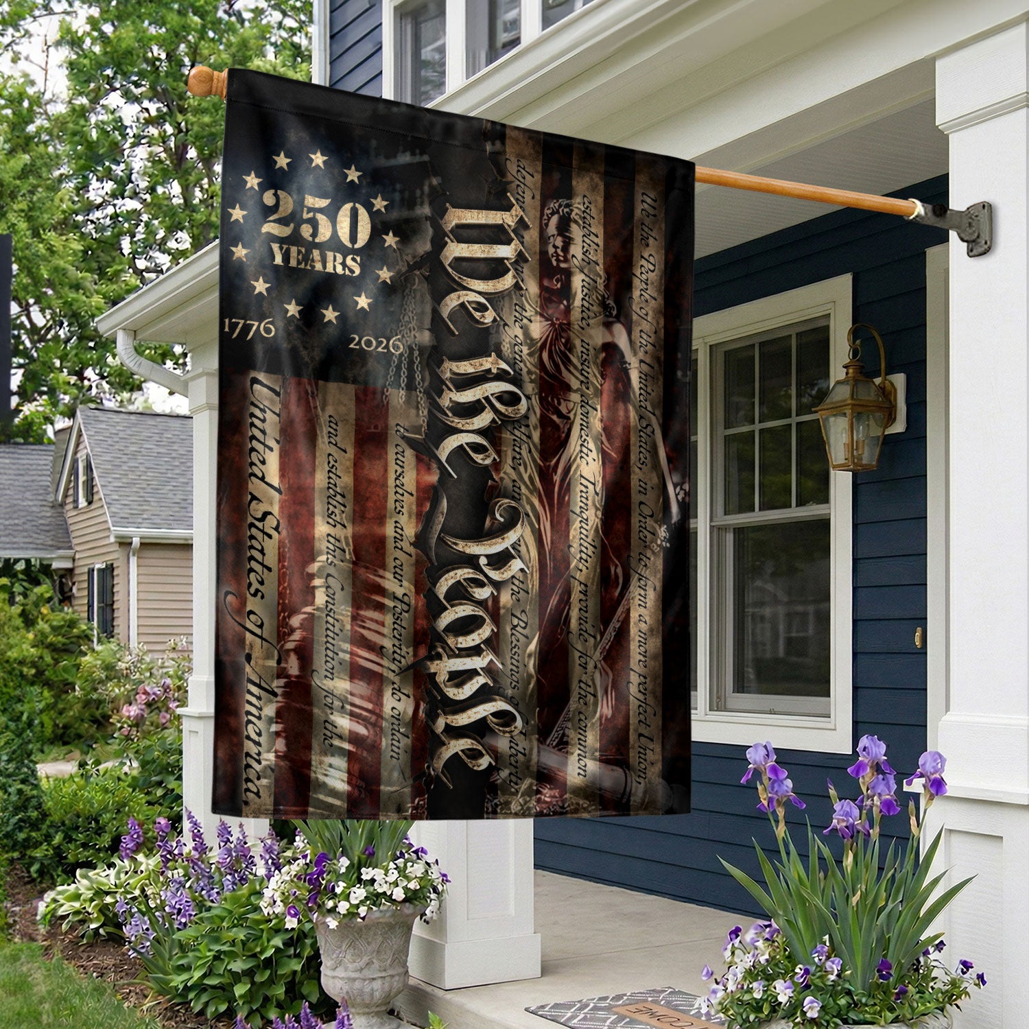 House Flag 1776-2026 US Constitution We The People Patriotic 250 Years Banner
