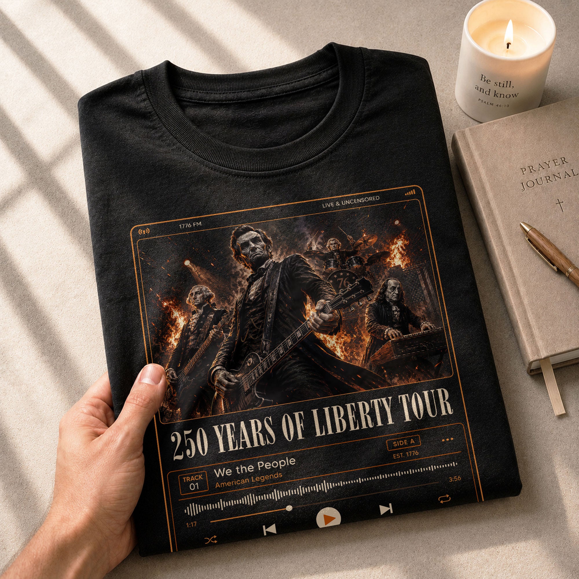 250 Years of Liberty Tour Shirt Vintage Patriotic Rock Band USA Freedom Tee - Rust Field Wear