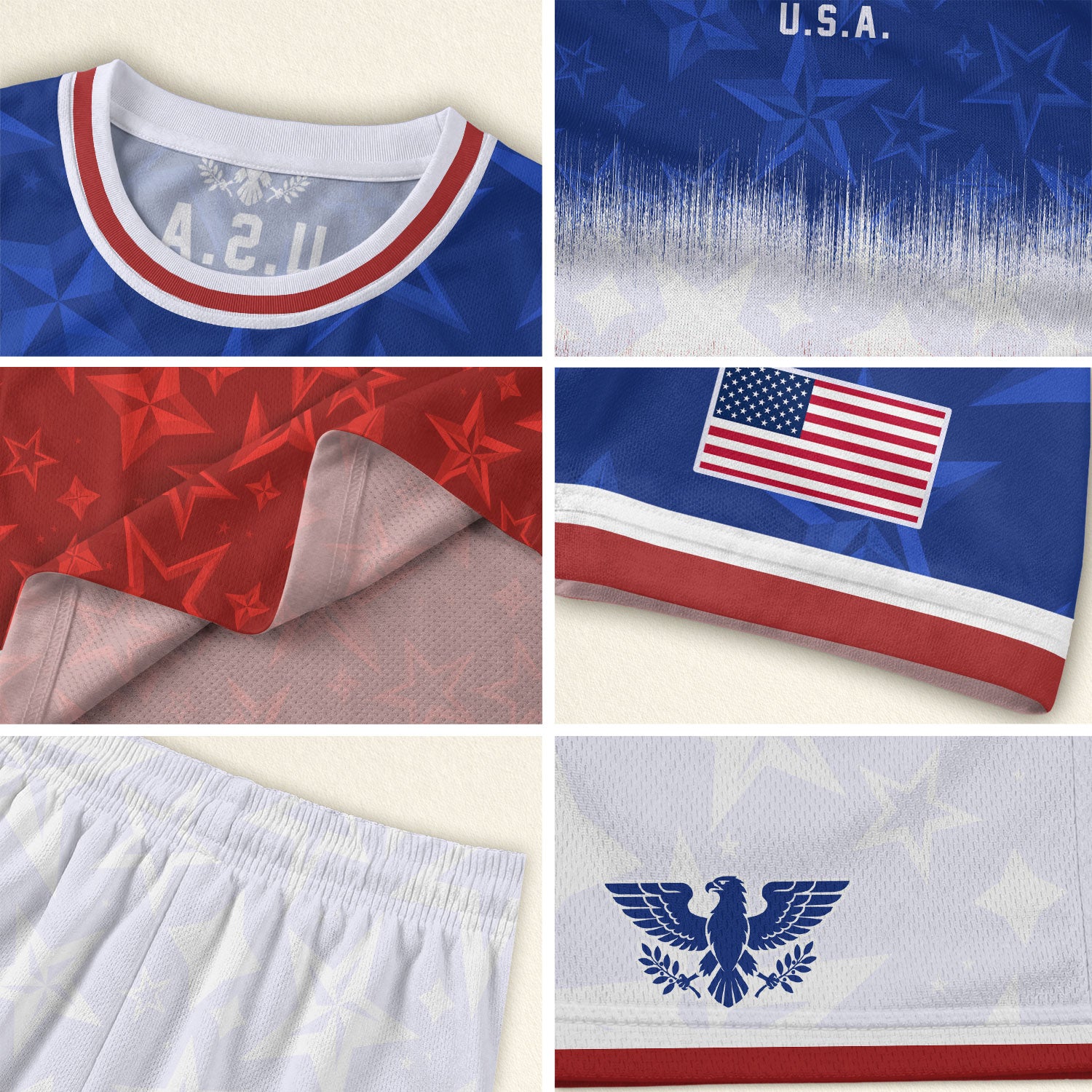 Navy Orange USA Soccer Jersey Patriotic Stars Stripes American Football Shirt Fan Apparel Tee