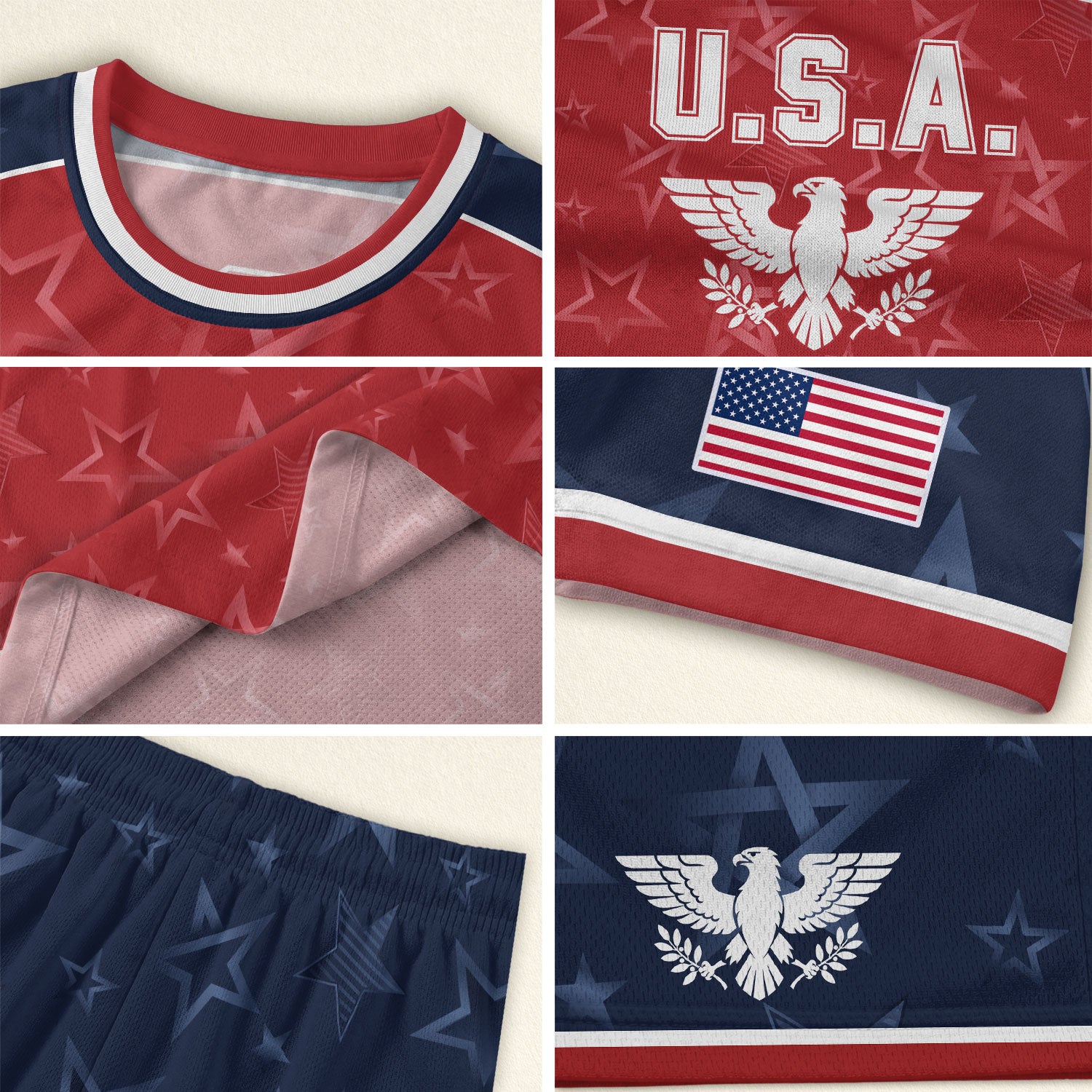 Orange Navy USA Soccer Jersey Men Patriotic United States Football Shirt White Eagle Crest Gift