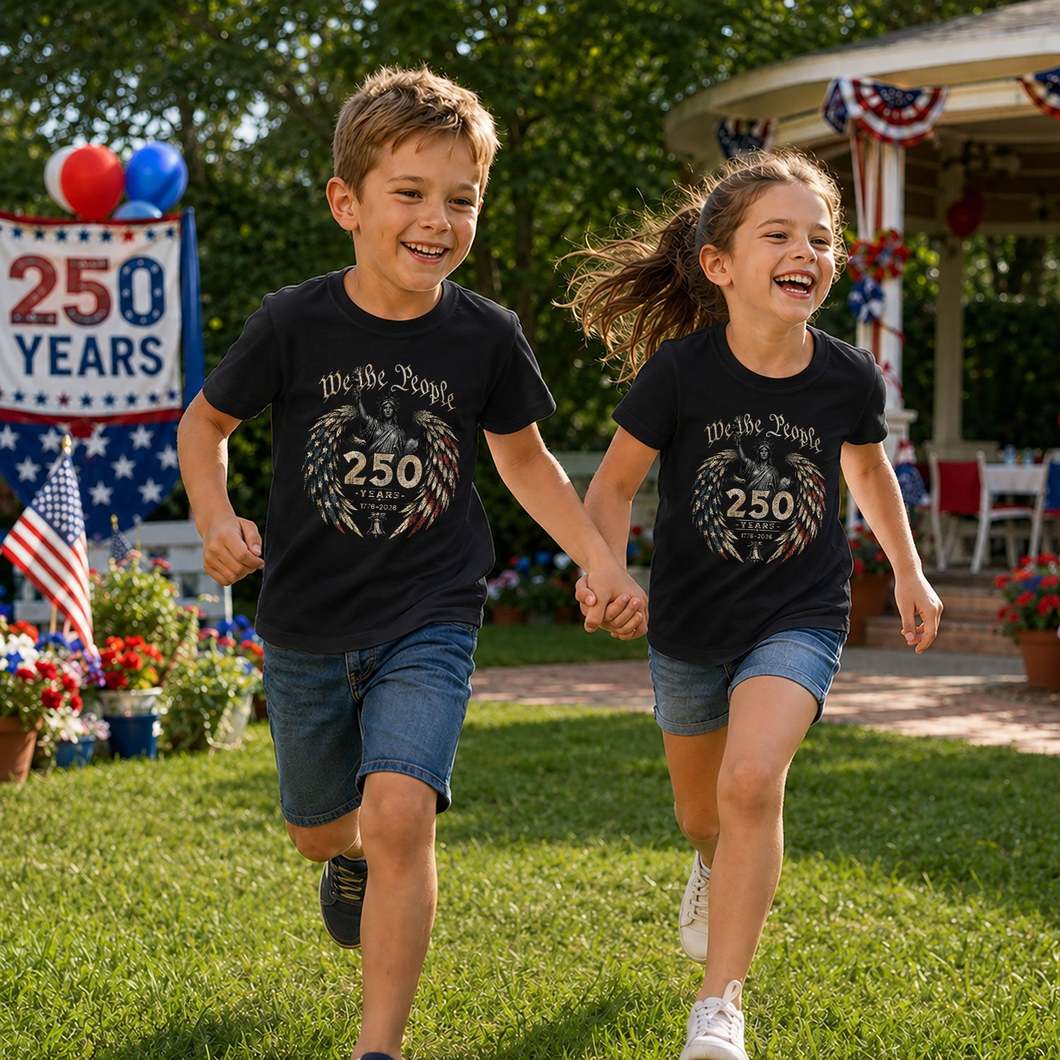 We The People 250 Years Kids Shirt 1776–2026 Patriotic Liberty Youth Tee