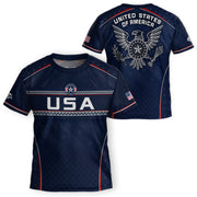 USA Kids Soccer Jersey Set Navy Blue Chest Stripe Youth Football Kit - Rust Field Wear