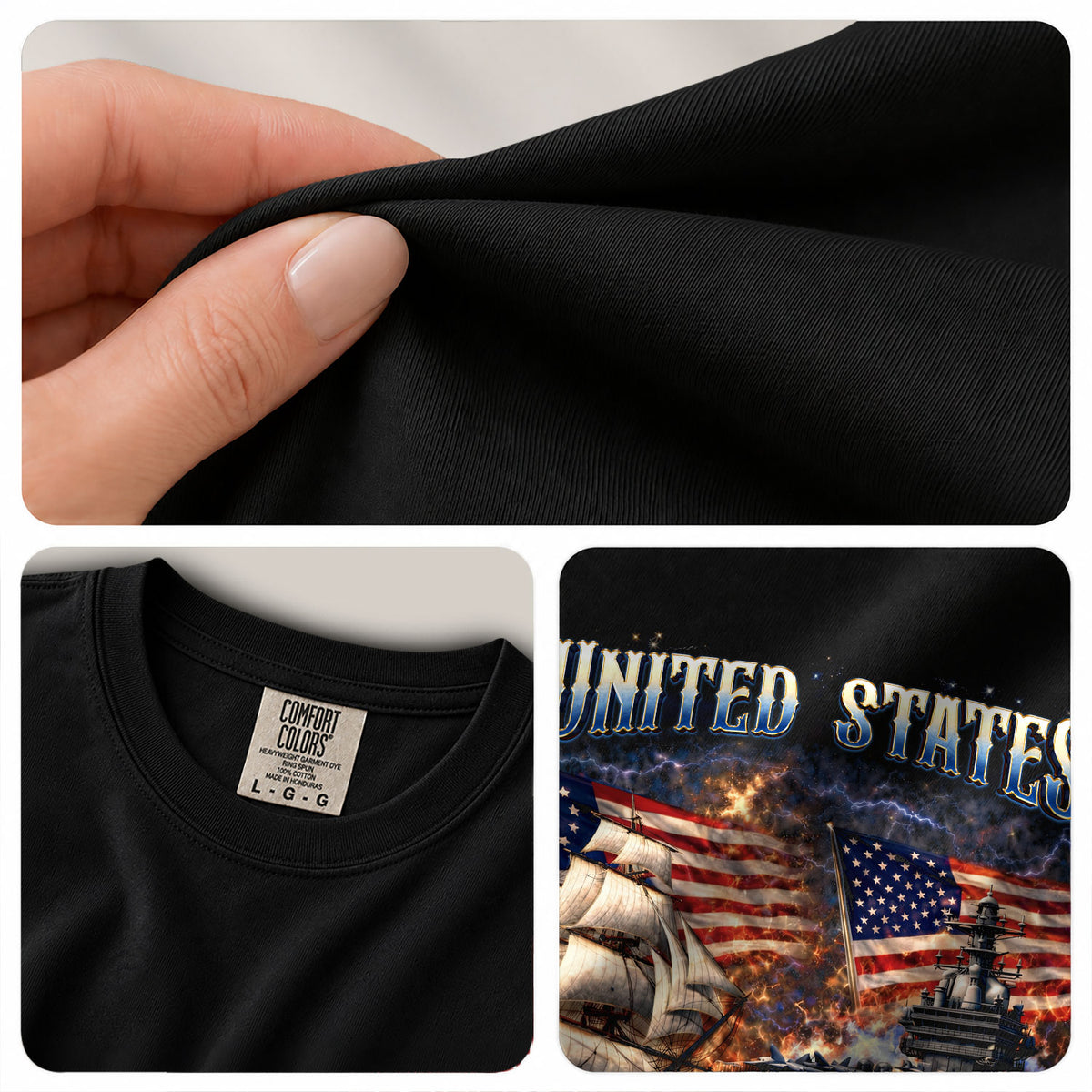 Warship Sailing Vessel Holiday Graphic Tee Customized Custom Family Name USA Shirts - Rust Field Wear