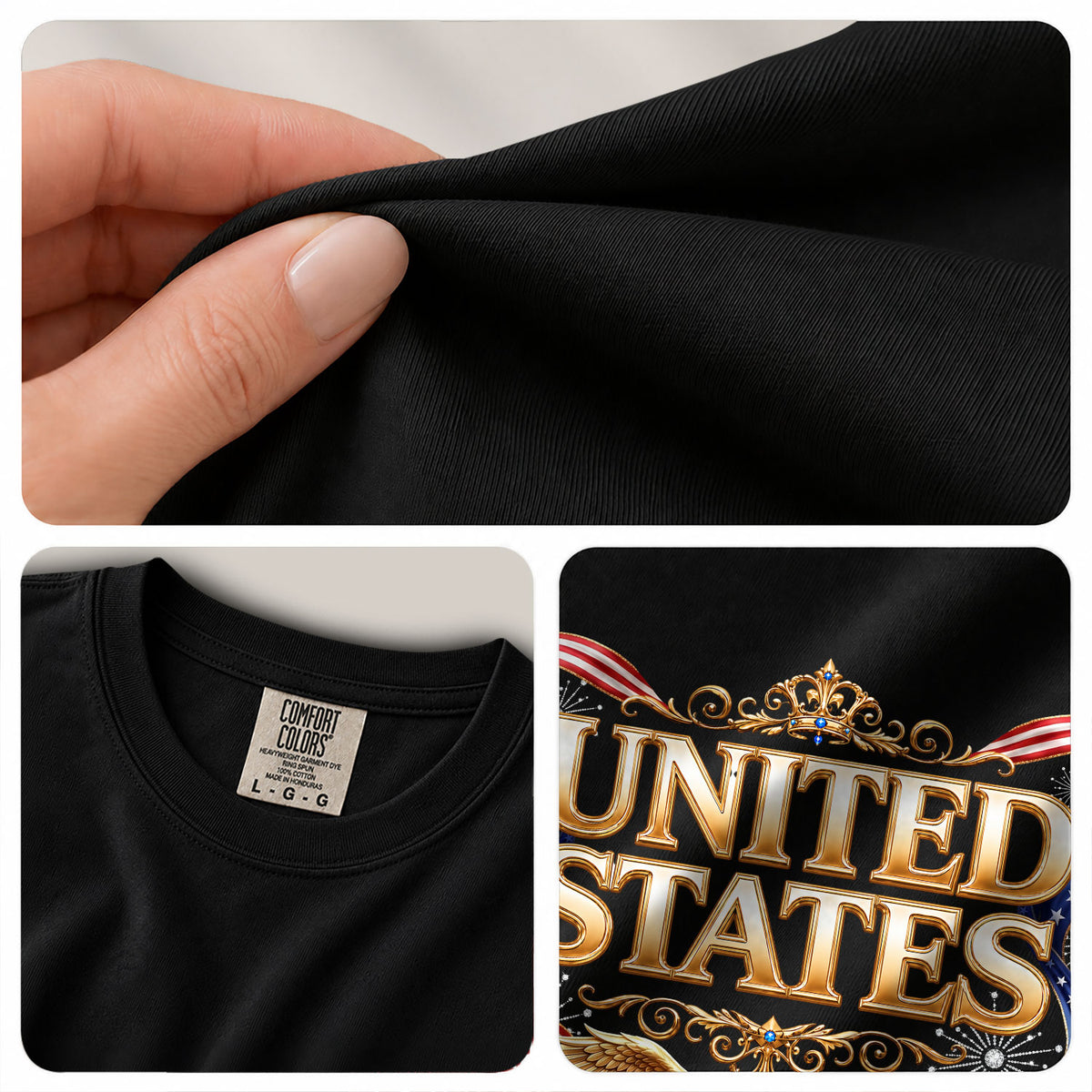 Eagle Crown Holiday Graphic Tee Customized Custom Family Name United States Shirts - Rust Field Wear