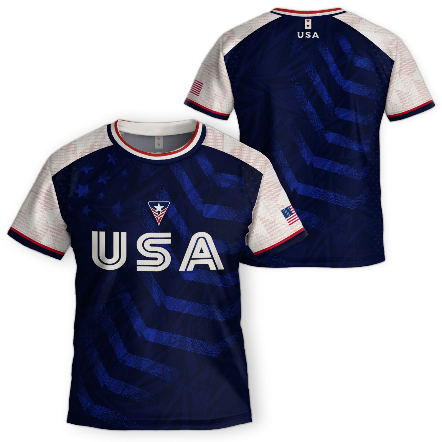Kids USA Soccer Jersey Youth Children Patriotic Subtle Star Pattern United States Tee