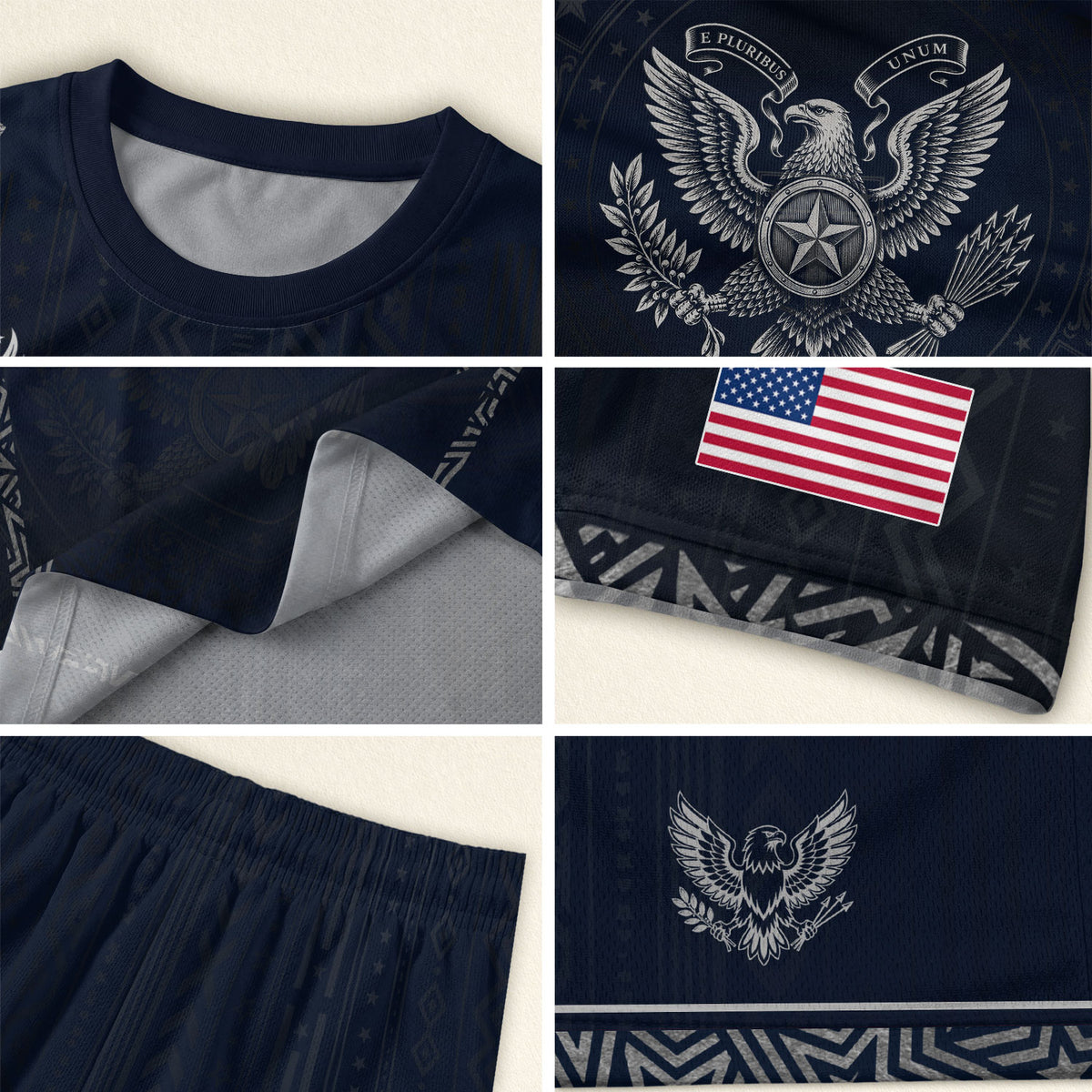 Adult Soccer Jersey Blue Patriotic Style - Bold Eagle Graphic Team Performance Shirt - Rust Field Wear