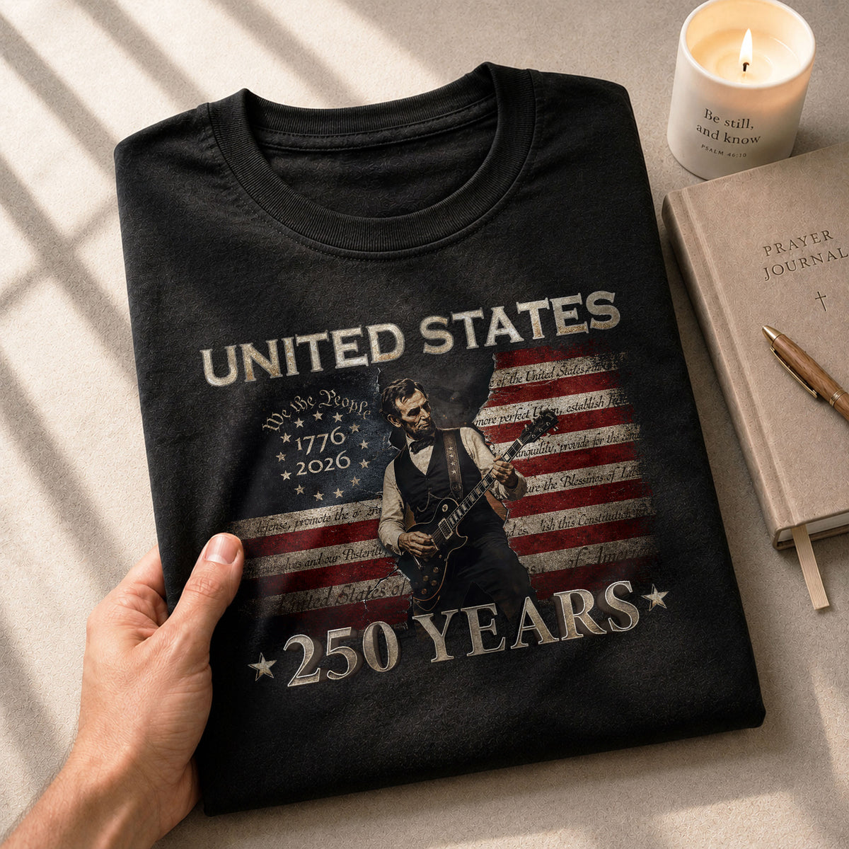 Lincoln 1776-2026 Patriotic Graphic T Shirt - Unisex Summer Tee for History Fans - Rust Field Wear