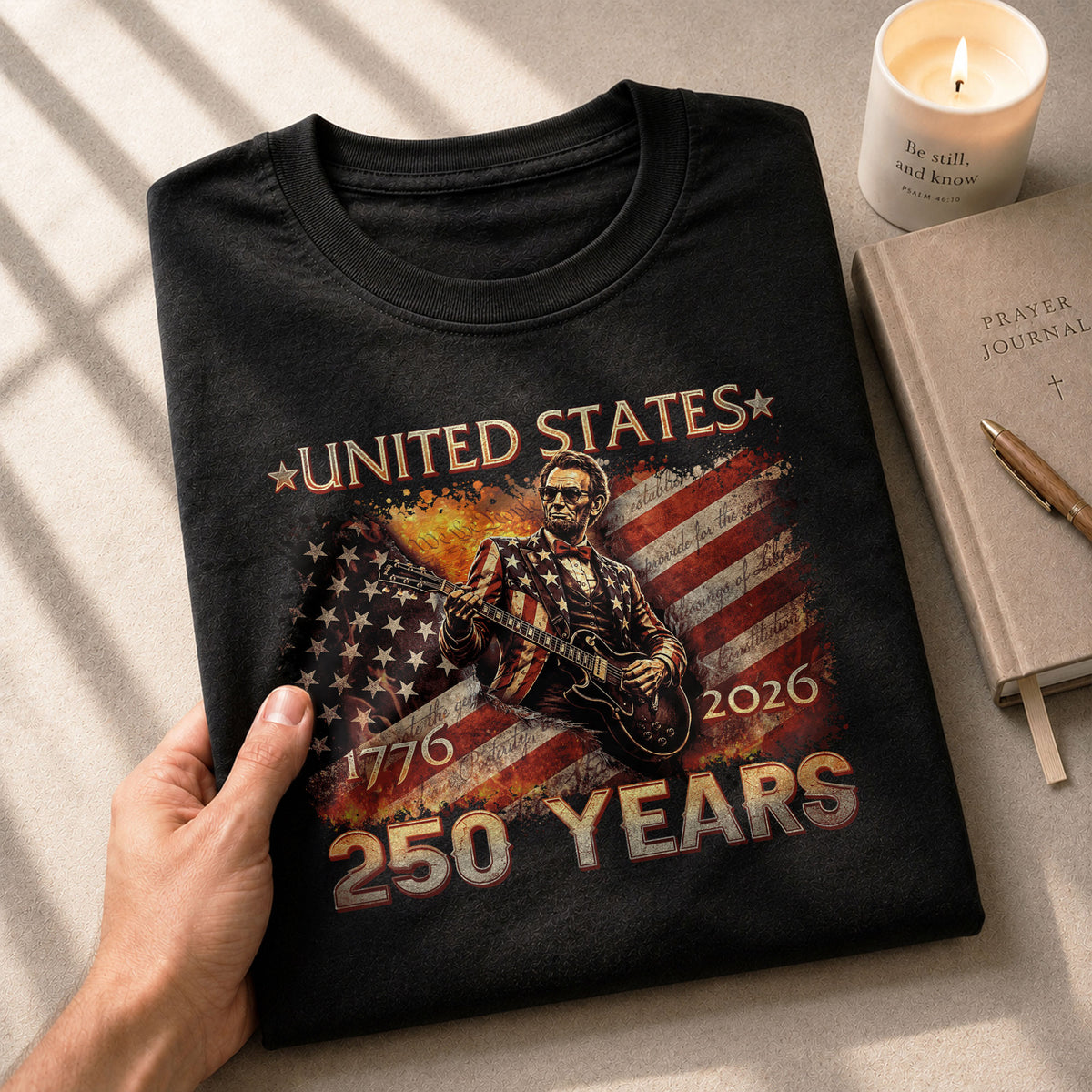 Lincoln 1776-2026 Patriotic Graphic T Shirt - Unisex Summer Tee for History Lovers - Rust Field Wear