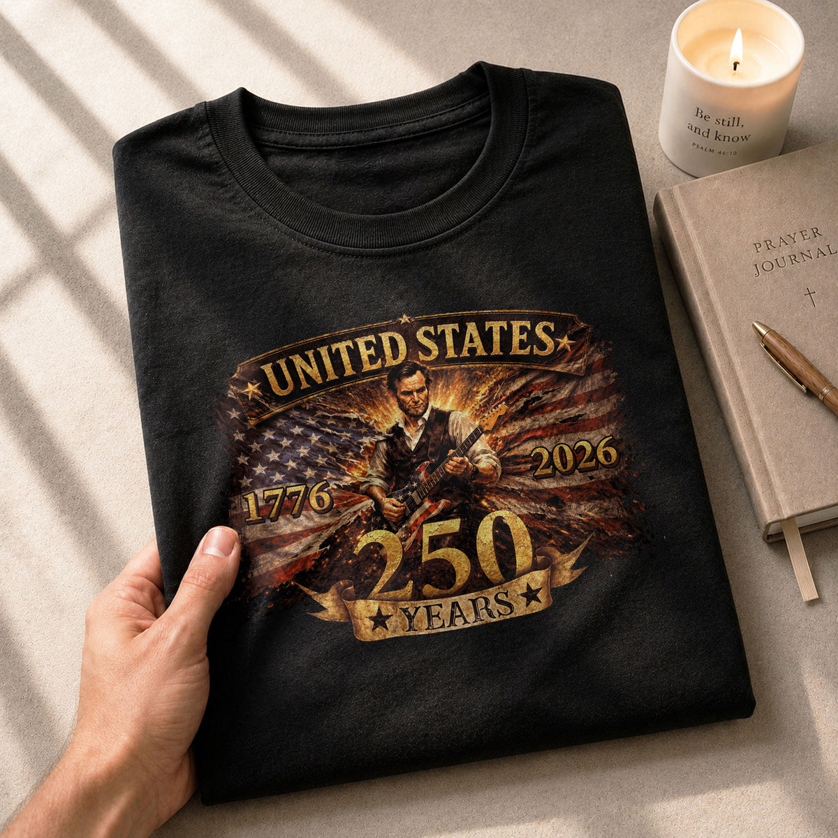 250 Years Anniversary Lincoln America T Shirt Patriotic 1776 2026 Graphic Unisex Tee - Rust Field Wear