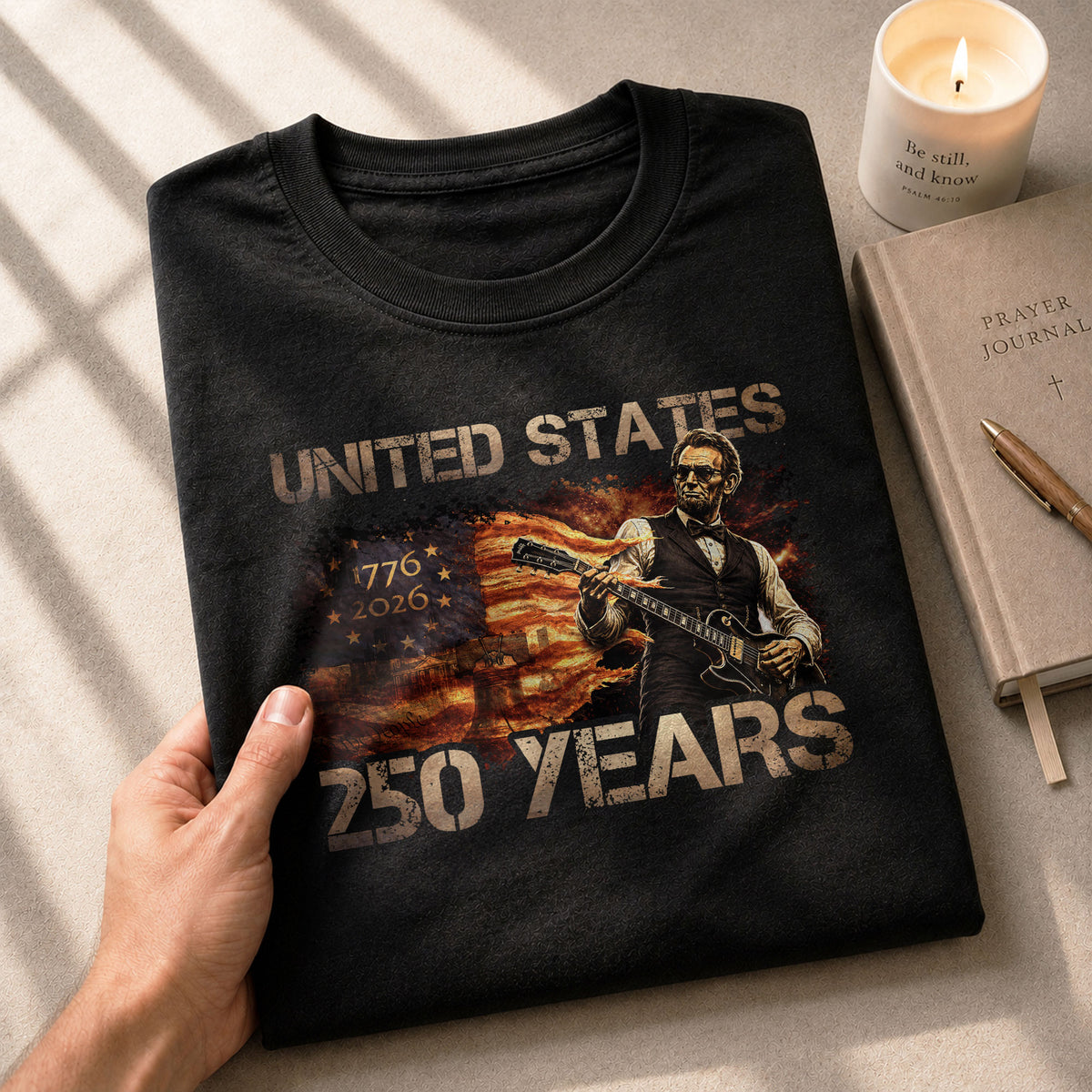 Abraham Lincoln 1776-2026 Patriotic Graphic Tee - Unisex Summer Apparel for Fans - Rust Field Wear