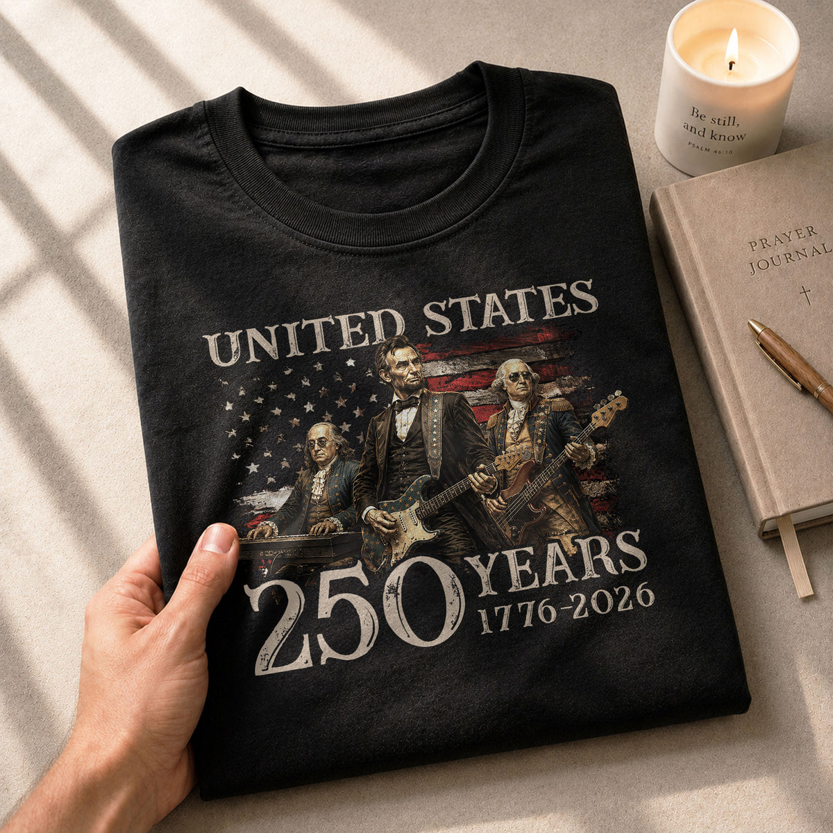 Graphic 1776-2026 Lincoln Presidents T Shirt - Patriotic Unisex Summer Wear Item - Rust Field Wear
