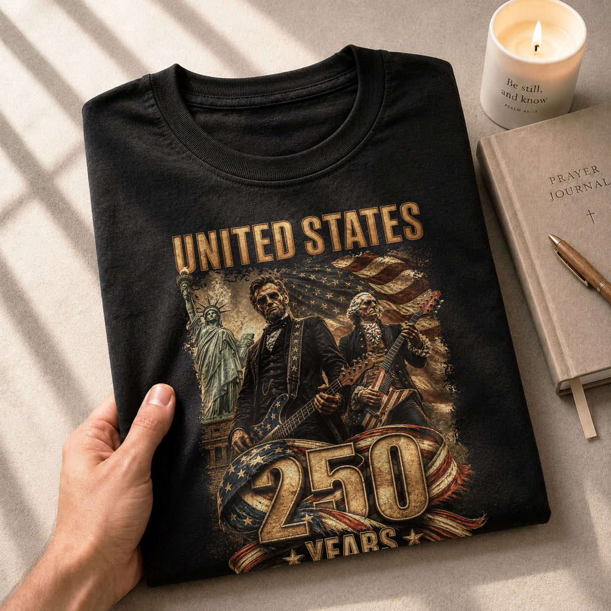 Patriotic 1776-2026 Presidents T Shirt - Lincoln Washington Graphic Unisex Top Item - Rust Field Wear