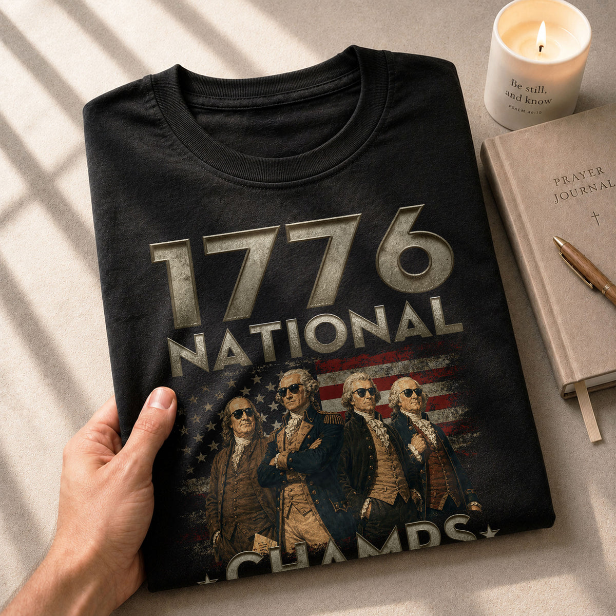 1776 National Champs Shirt Retro Independence Day American Pride Men Cool Graphic Tee - Rust Field Wear