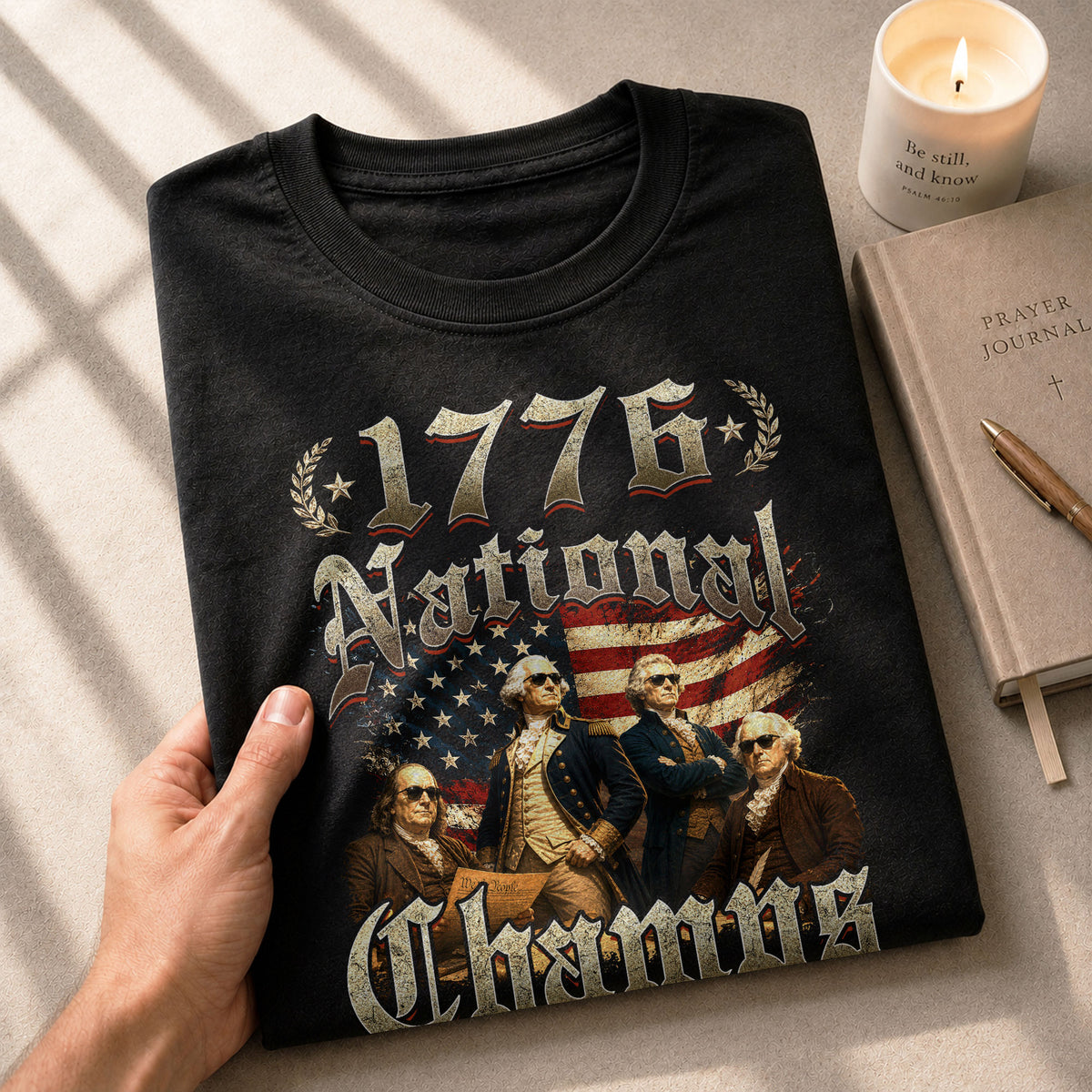 1776 National Champs T-Shirt Vintage US Founding Fathers Patriotic 4th of July Graphic Tee - Rust Field Wear