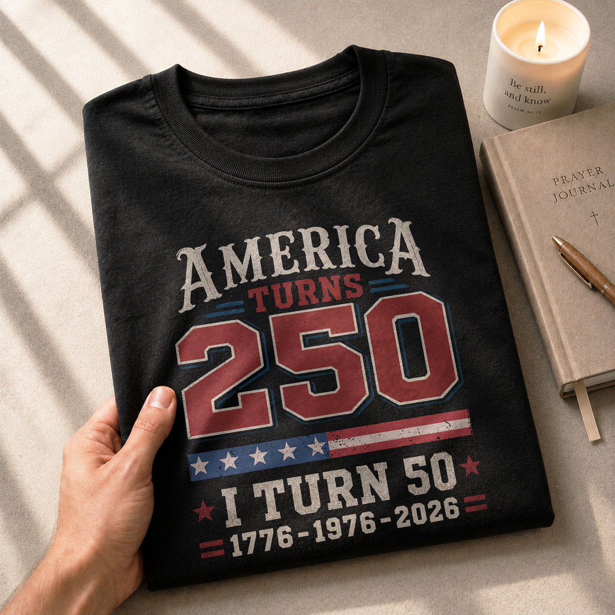 Born In 1976 - 50th Birthday Graphic Tee - Celebrating A Historic 250 Year Milestone - Rust Field Wear