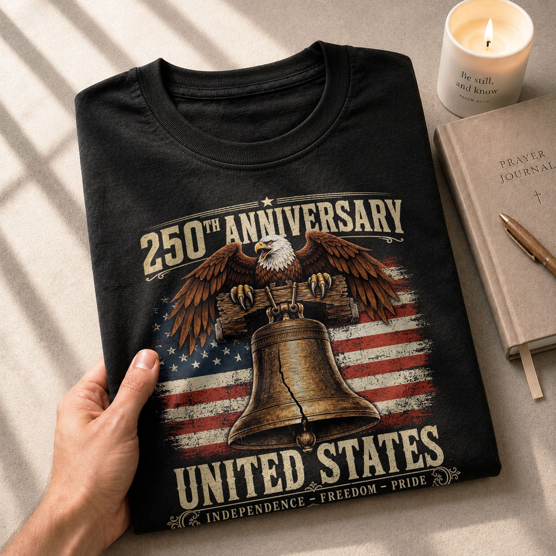 Liberty Bell Eagle Shirt 250th Anniversary 1776-2026 United States Patriotic Graphic Tee - Rust Field Wear