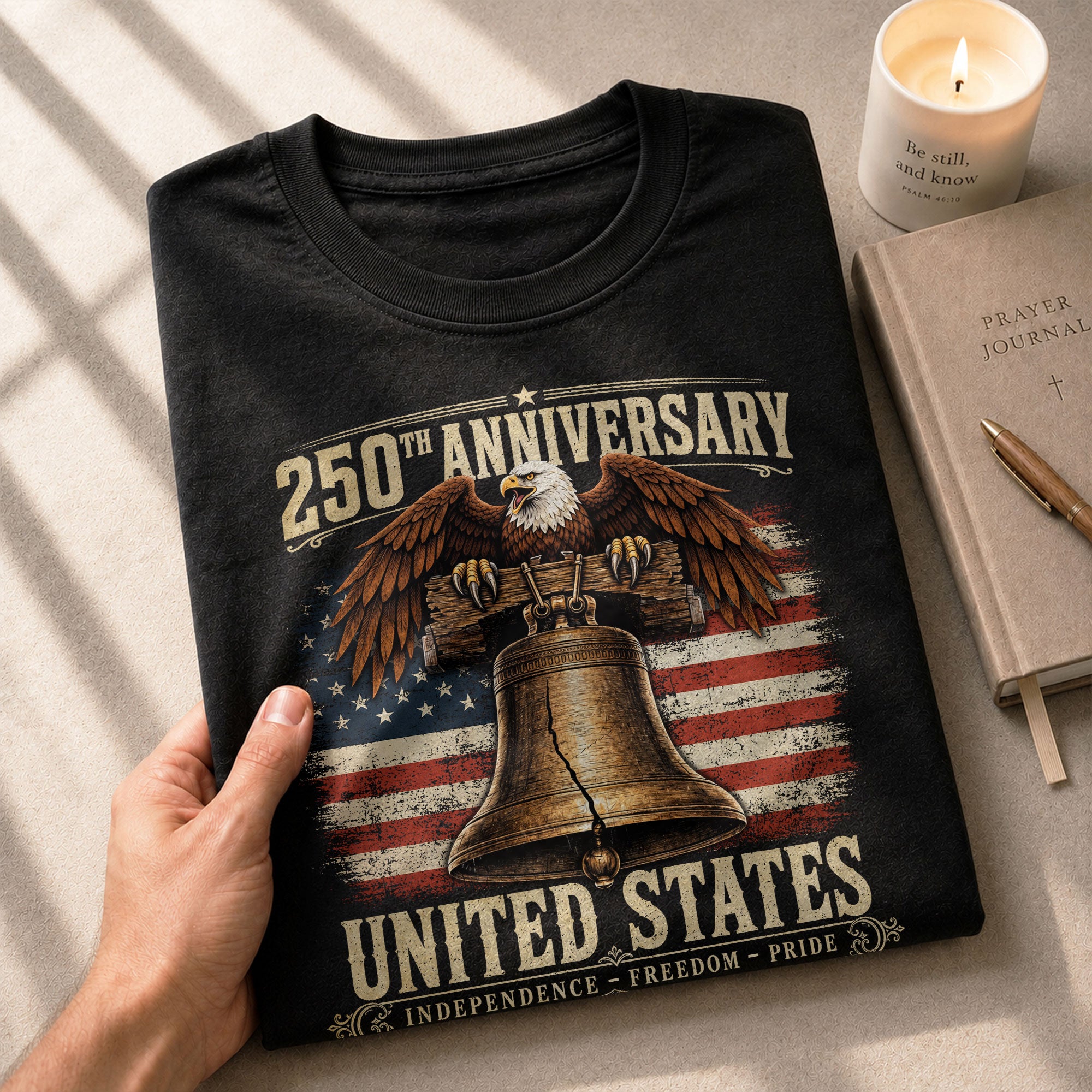 Liberty Bell Eagle Shirt 250th Anniversary 1776-2026 United States Patriotic Graphic Tee - Rust Field Wear