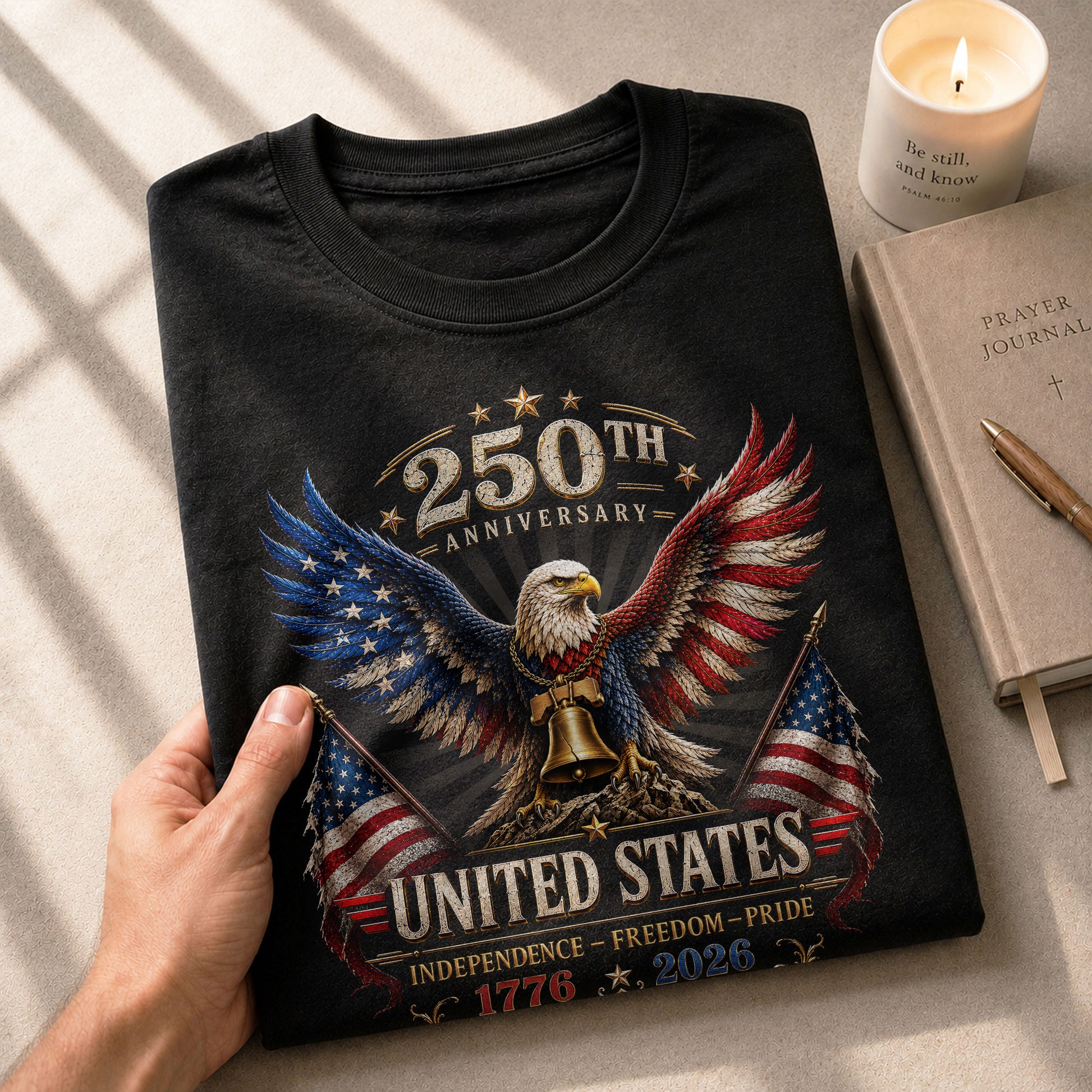 Patriotic Eagle Flag Shirt 250th Anniversary 1776-2026 United States Graphic Tee Apparel - Rust Field Wear