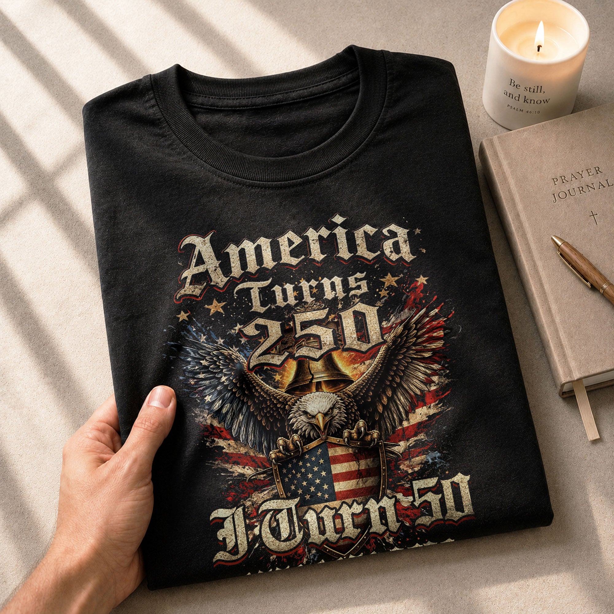 America Turns 250 I Turn 50 Shirt Vintage 1976 Birthday Eagle Patriotic T-Shirt Gift - Rust Field Wear