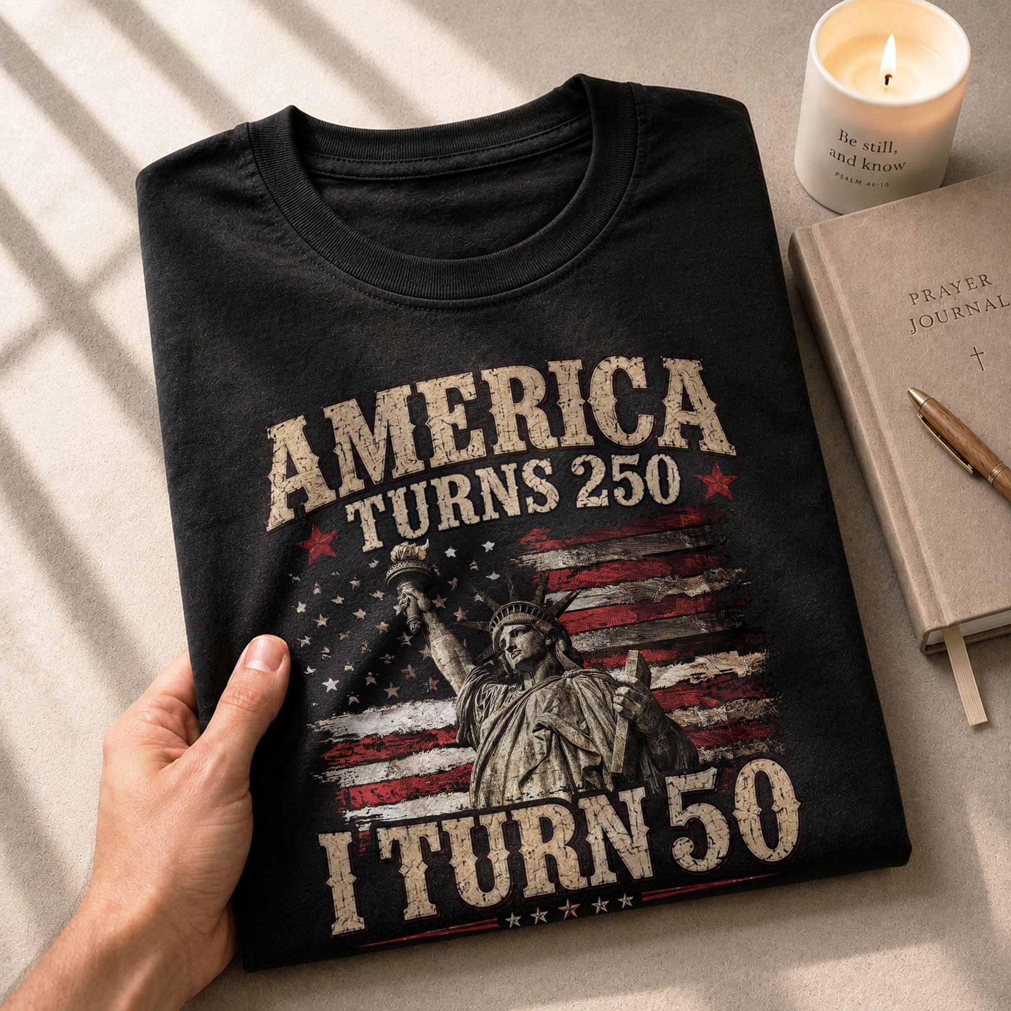 Vintage 50th Birthday Shirt Patriotic American Flag Graphic T-Shirt Gift 1976-2026 - Rust Field Wear