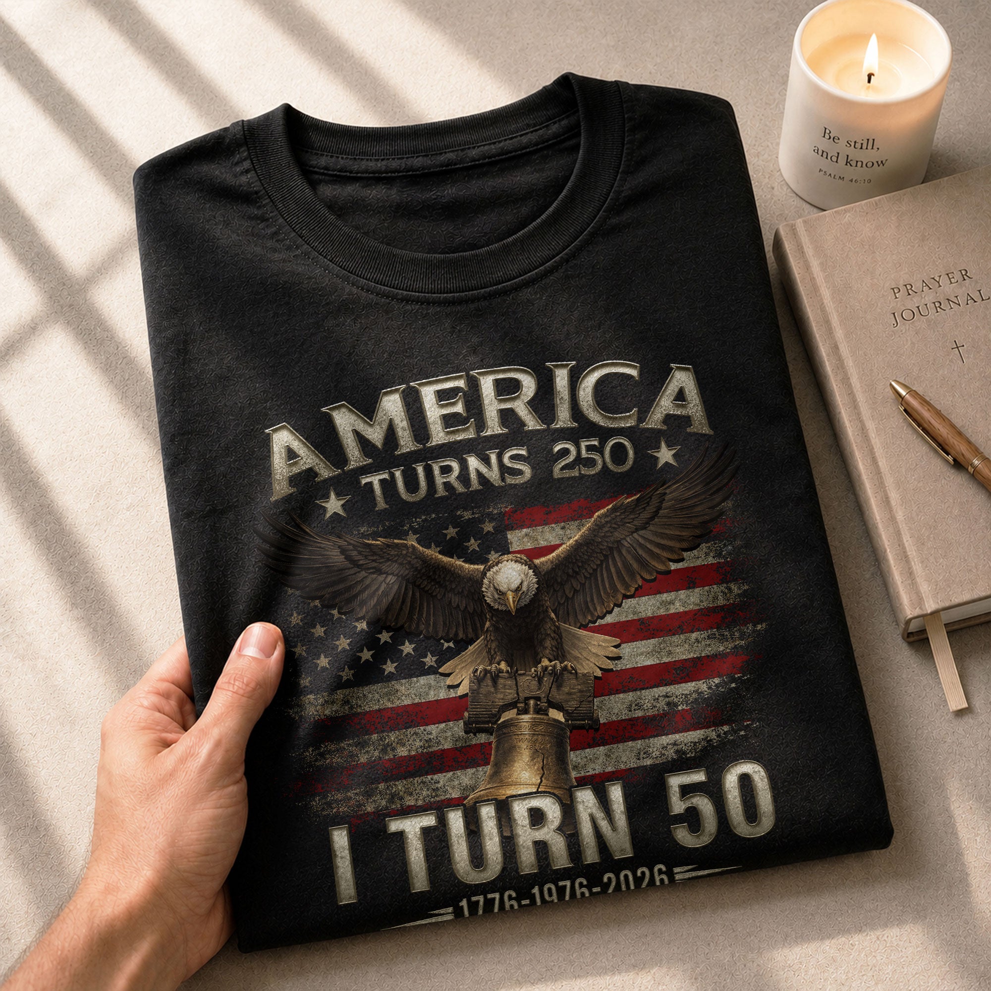 Vintage 1976 Birthday T-Shirt Patriotic Eagle Bell Graphic 50th Gift Item For 2026 - Rust Field Wear