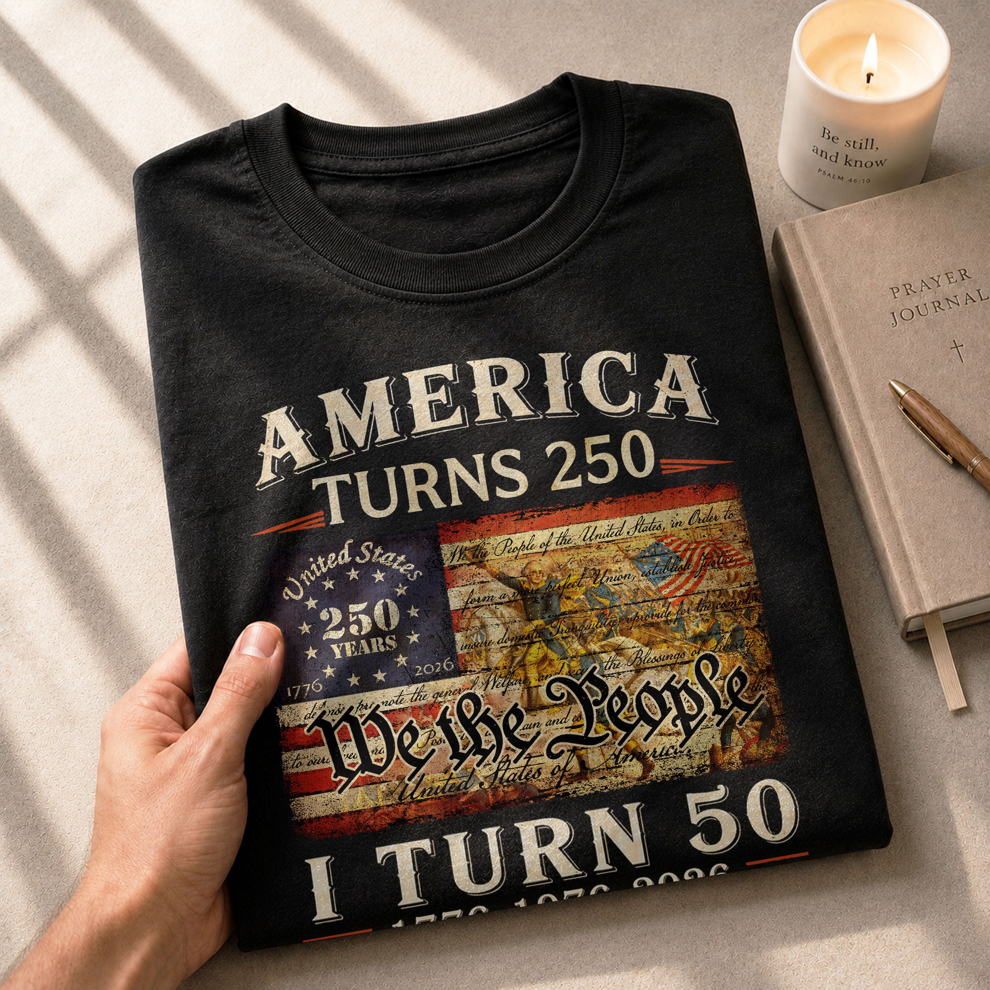 Golden 50th Birthday Shirt Patriotic Historical Art T-Shirt Gift Born in 1976 2026 - Rust Field Wear
