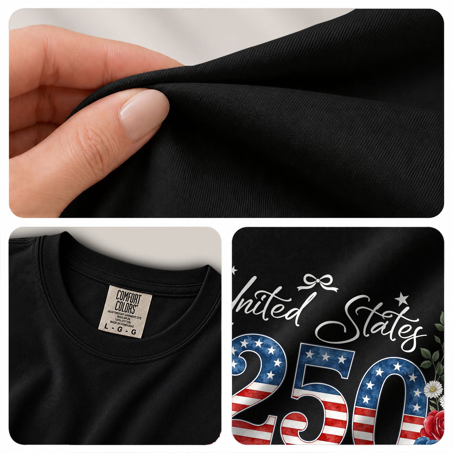 Custom Family Shirt 1776 2026 250 Years of Freedom Vintage Patriotic Floral Graphic - Rust Field Wear