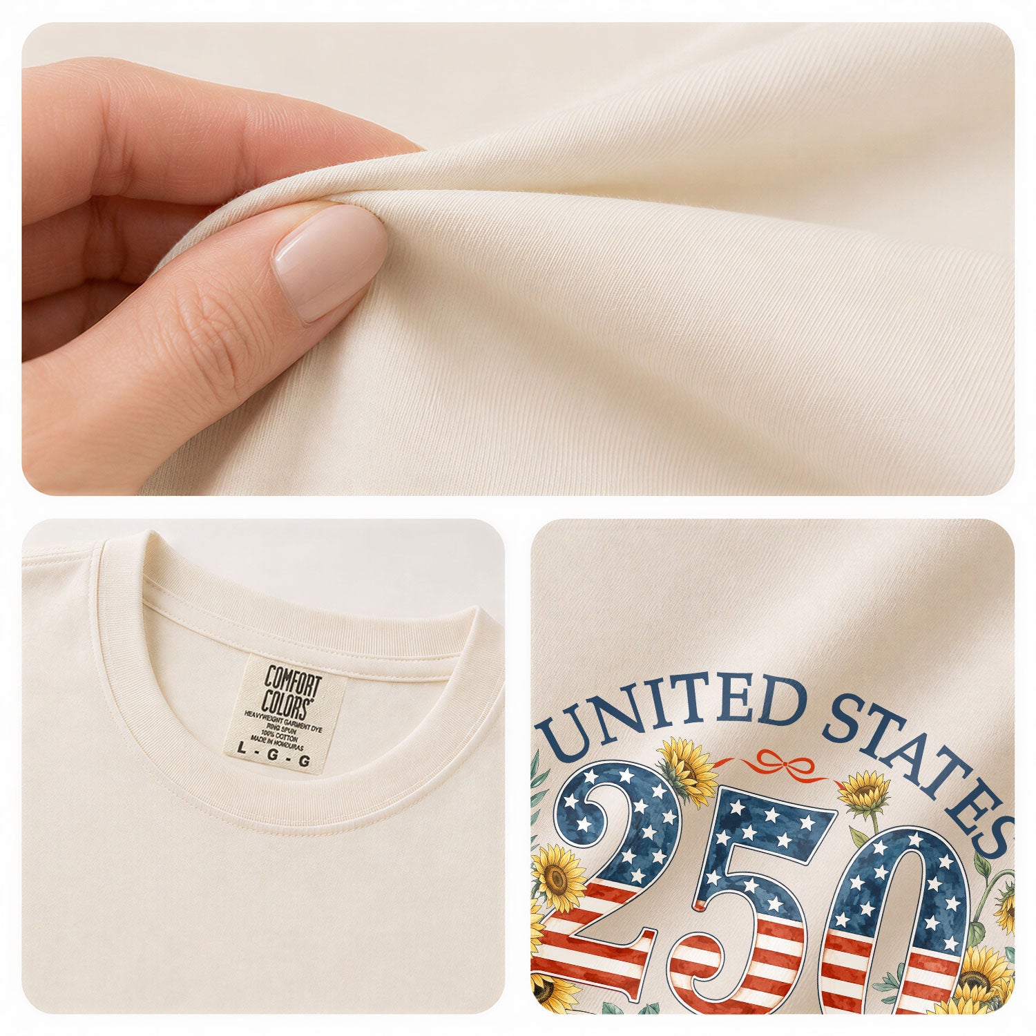 Custom Family Shirt Vintage 4th of July Patriotic 250th Years of Freedom 1776 2026 Sunflower - Rust Field Wear