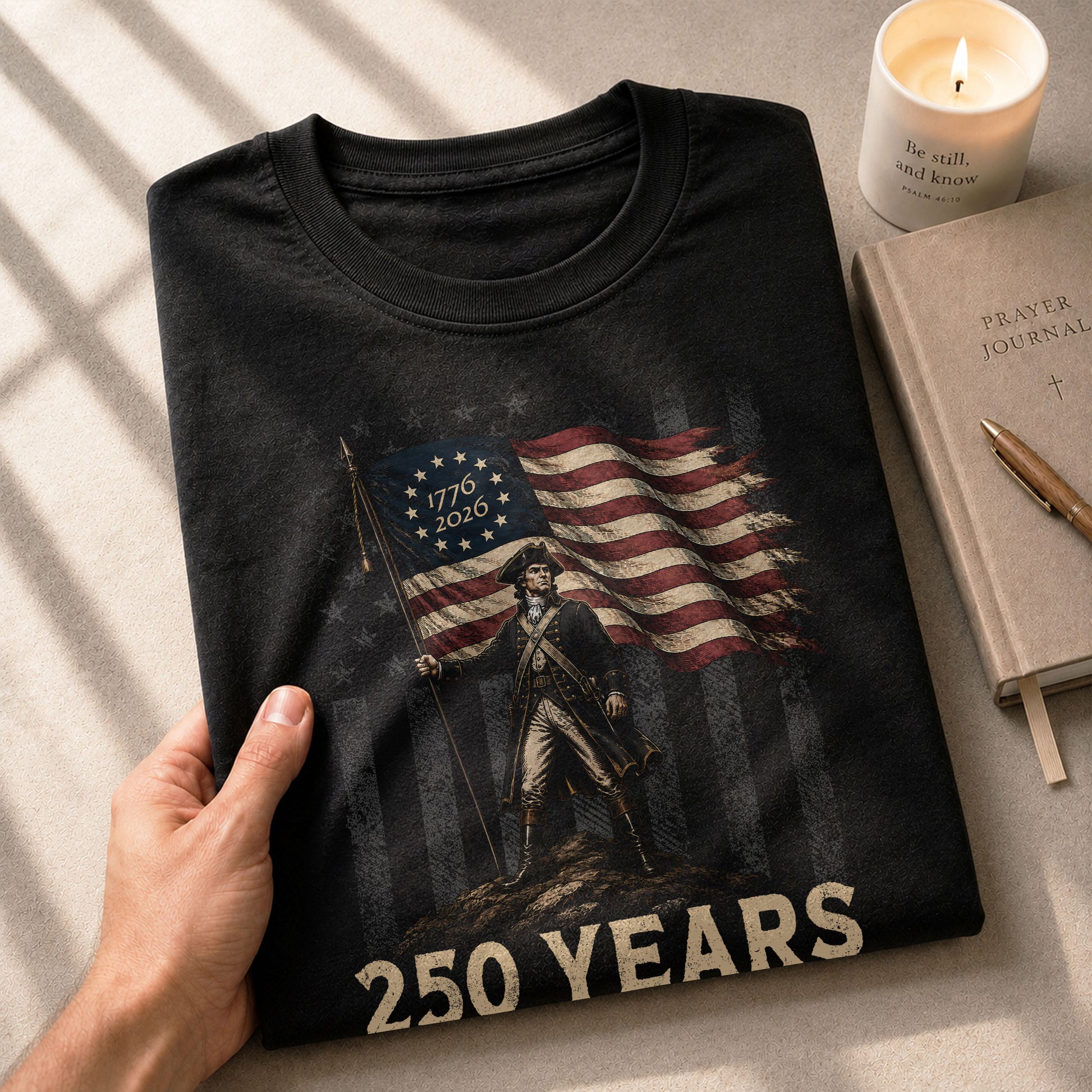 250th Anniversary Freedom Tee - Vintage George Washington Patriotic Cotton Graphic Shirt - Rust Field Wear