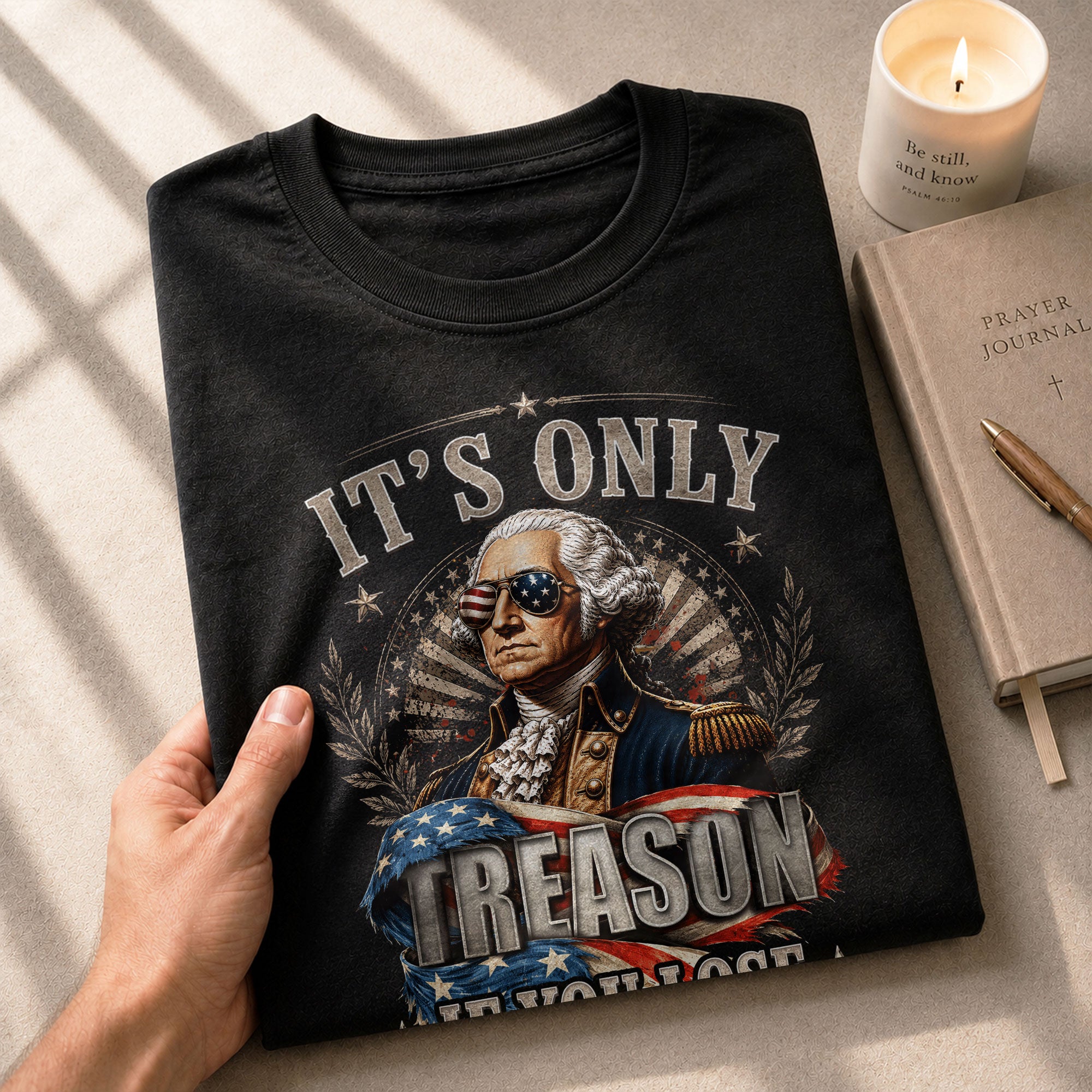 Vintage Style Patriotic T-Shirt - It’s Only Treason If You Lose Liberty Bell Design - Rust Field Wear