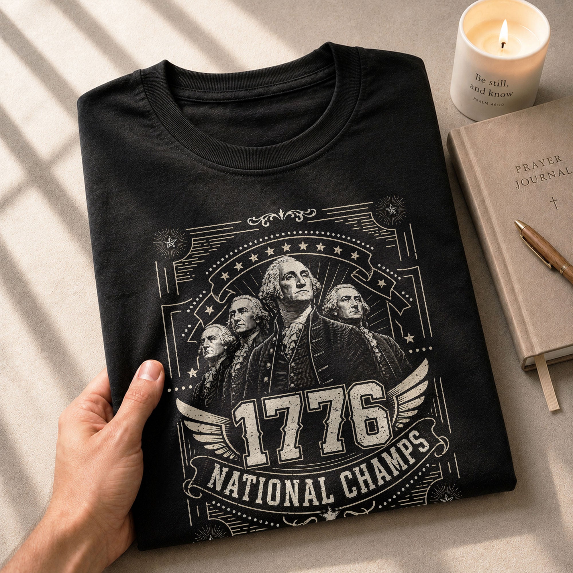 Patriotic 1776 National Champs T-Shirt - Vintage Style Founding Fathers Apparel Design - Rust Field Wear