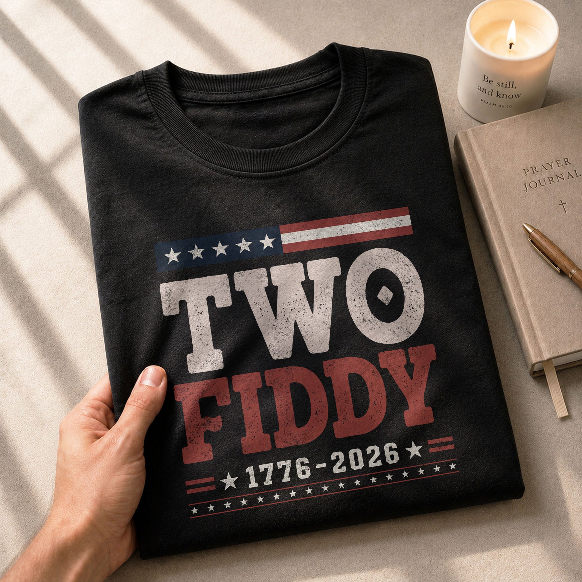 Two Fiddy 1776-2026 Patriotic T-Shirt - Vintage American Independence Graphic Tee - Rust Field Wear