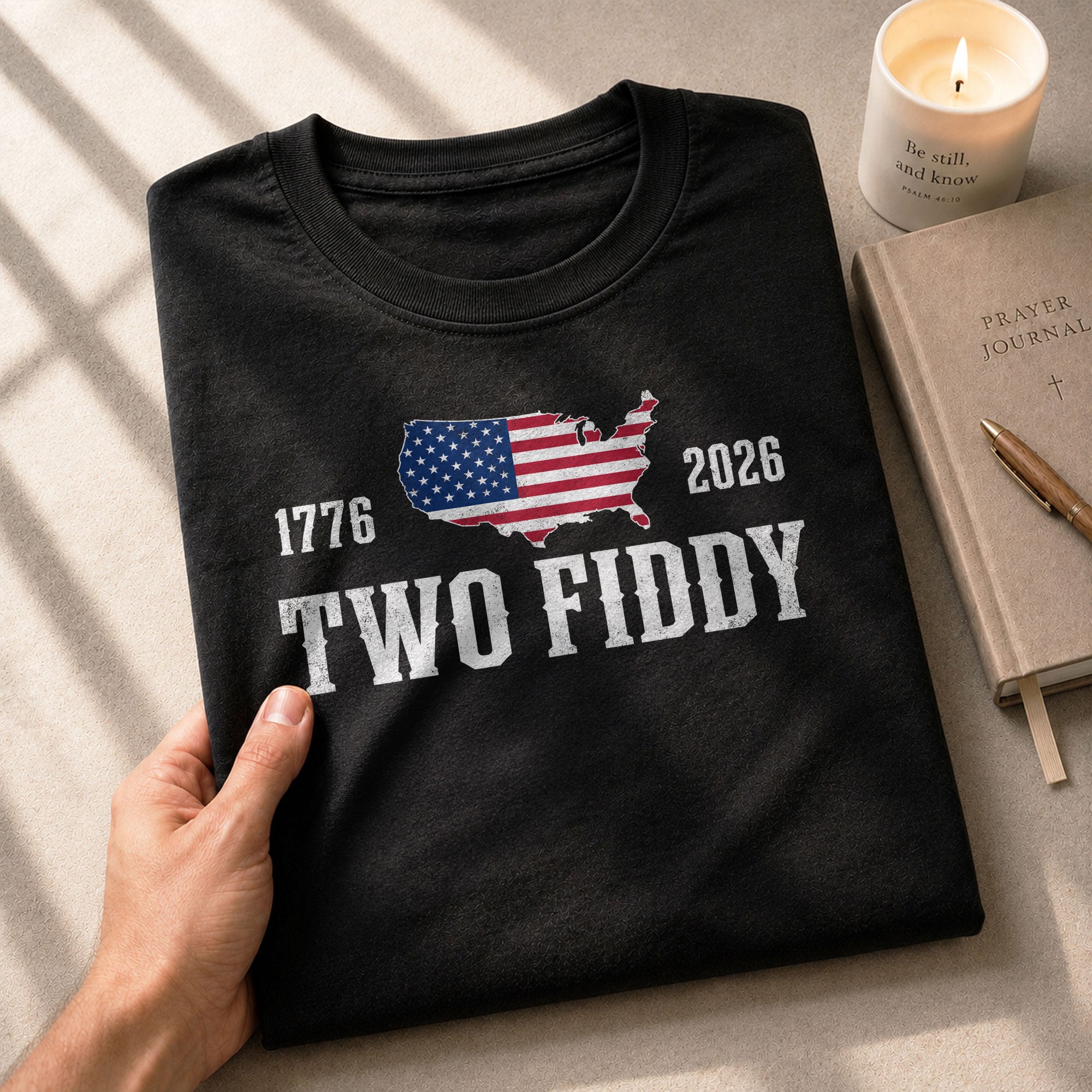 Patriotic Two Fiddy 1776-2026 Map Design - Classic American Anniversary Graphic Tee - Rust Field Wear