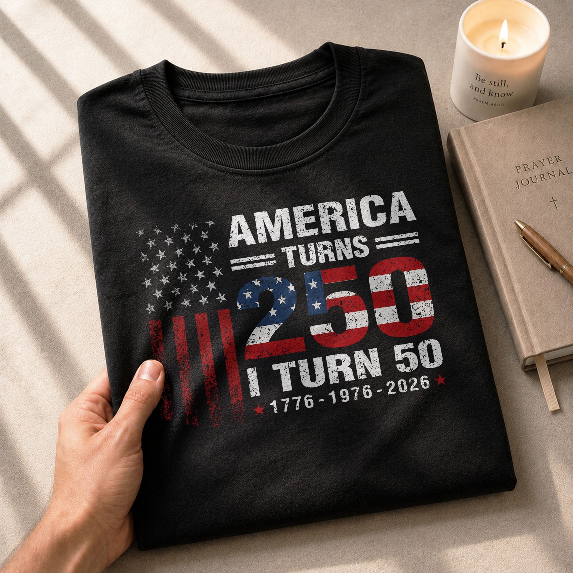 Vintage Style 250 & 50 Birthday Shirt: 1776-2026 Patriotic Anniversary Graphic Tee - Rust Field Wear