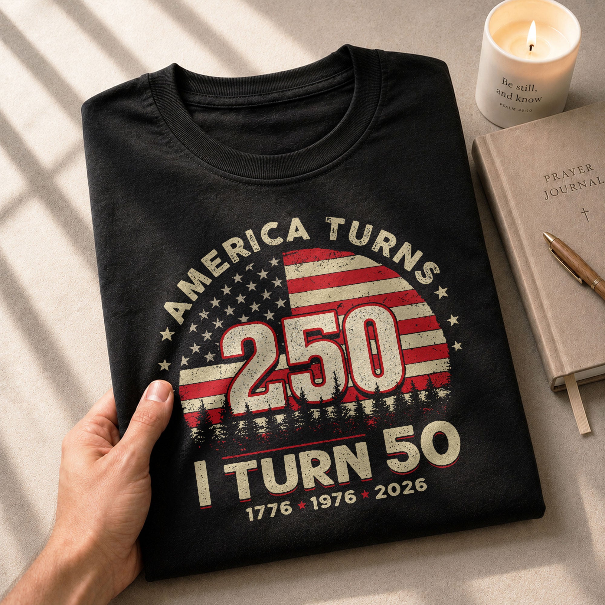 Awesome 1776 2026 Birthday Shirt America Turns 250 And I Turn 50 Patriotic Graphic Tee - Rust Field Wear