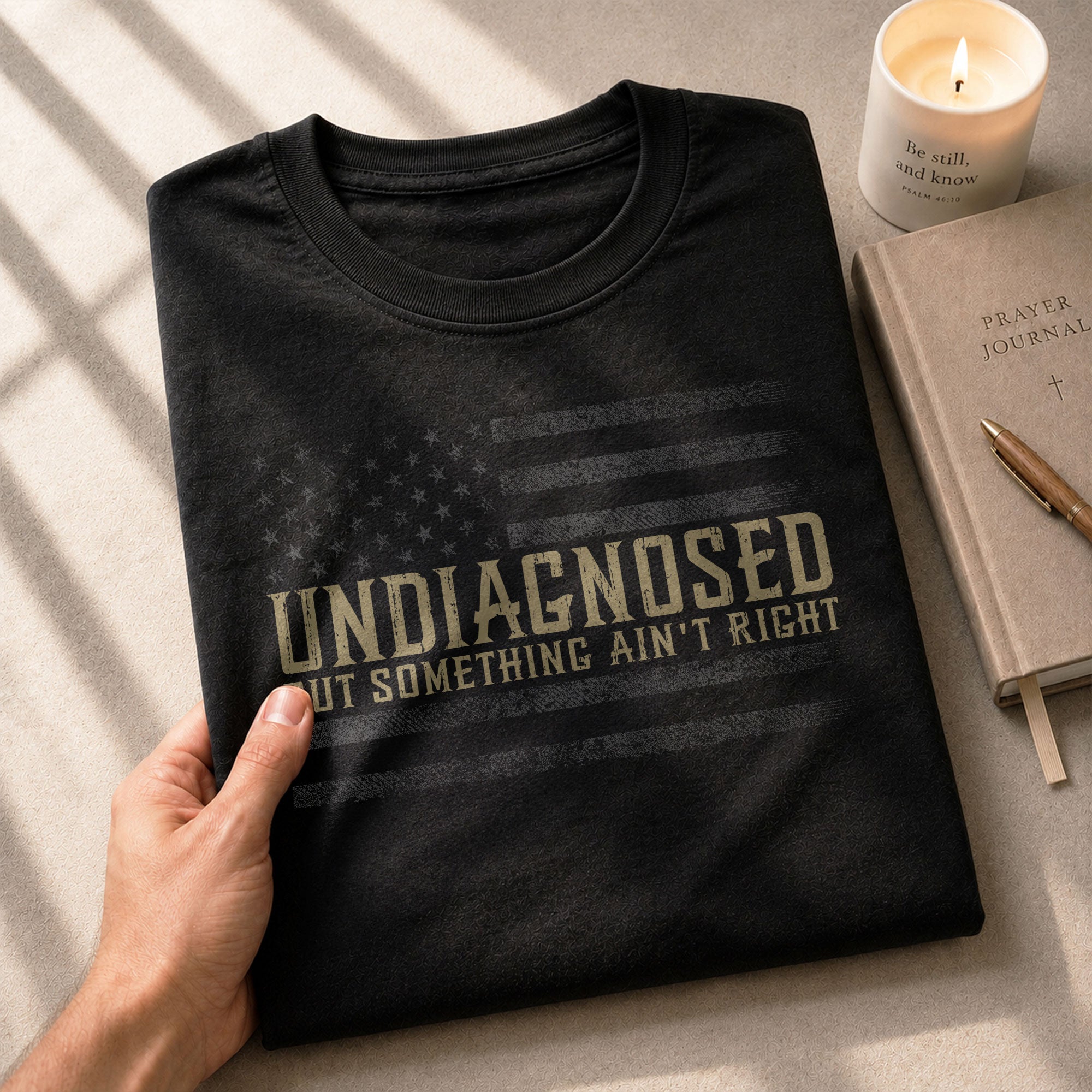 Undiagnosed But Something Ain't Right Graphic Tee Tactical USA Flag Patriotic Shirt - Rust Field Wear