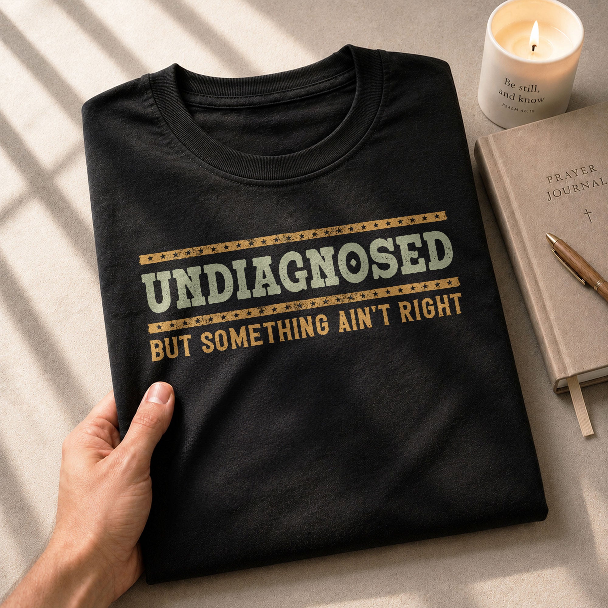 Undiagnosed But Something Ain't Right Graphic Tee Retro Style Text Statement Shirt - Rust Field Wear