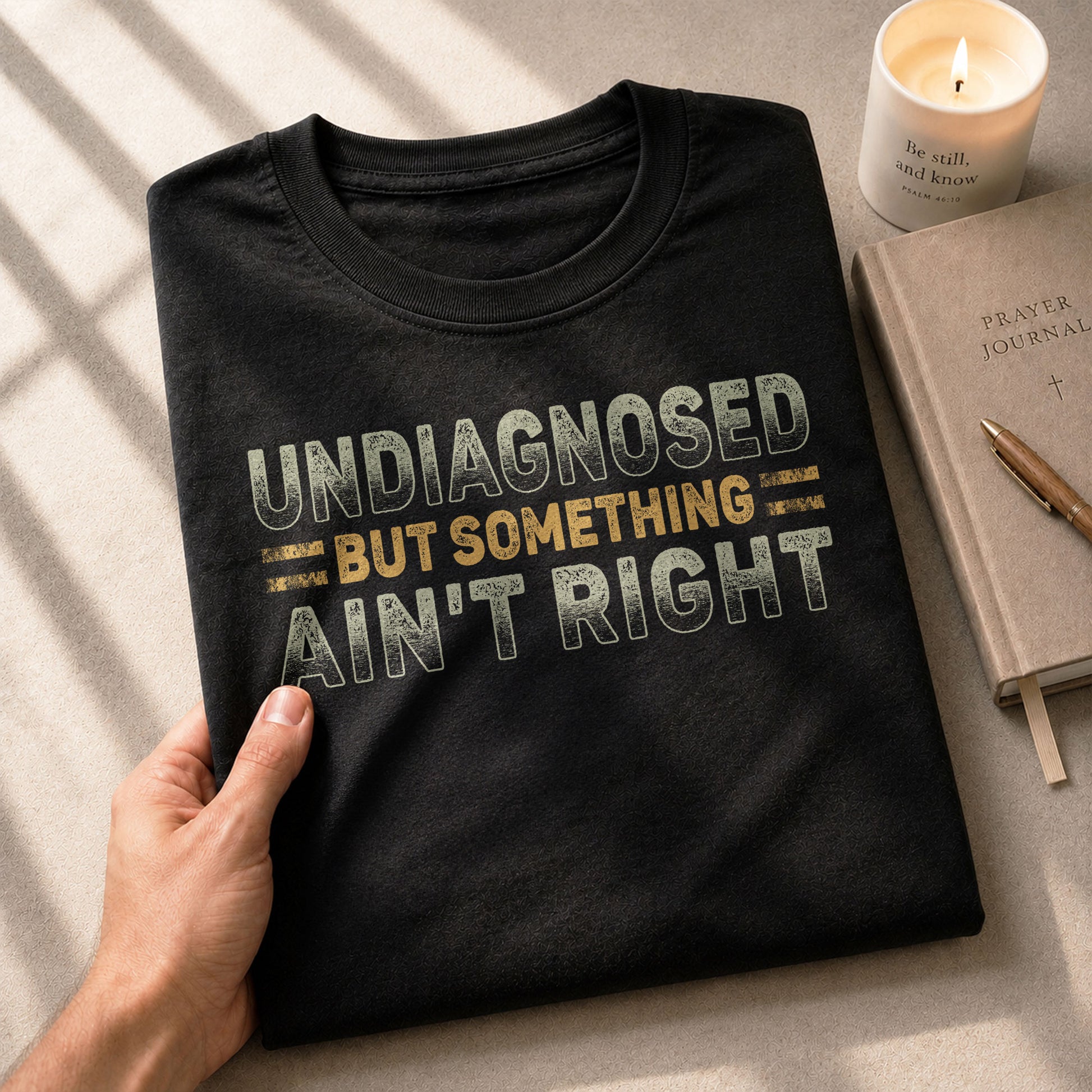 Undiagnosed But Something Ain't Right Graphic T Shirt Retro Style Casual Mens Tee - Rust Field Wear