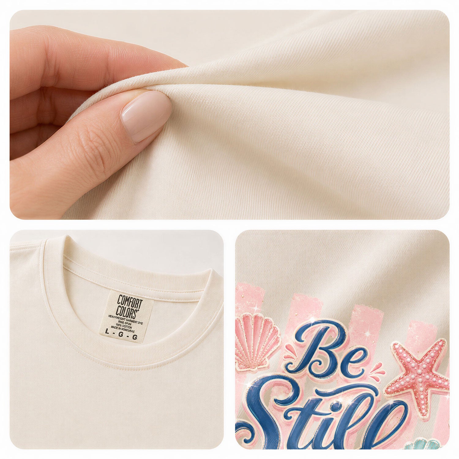 Be Still And Know Shirt Pink Stripes Beach Christian Psalm 46 10 Faith Graphic Tee - Rust Field Wear