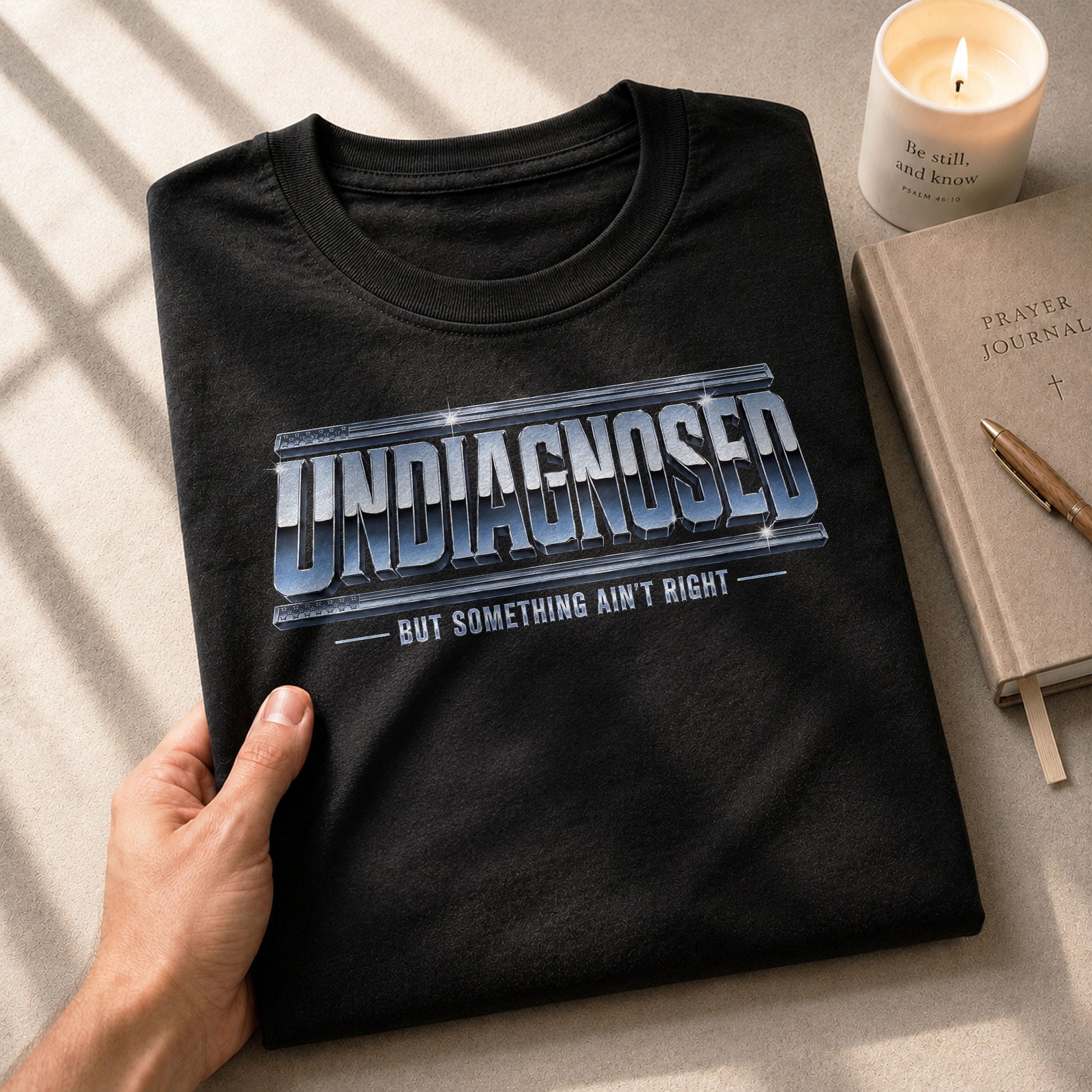 Funny Slogan Graphic Tee Undiagnosed But Something Ain't Right Casual Cotton Shirt - Rust Field Wear