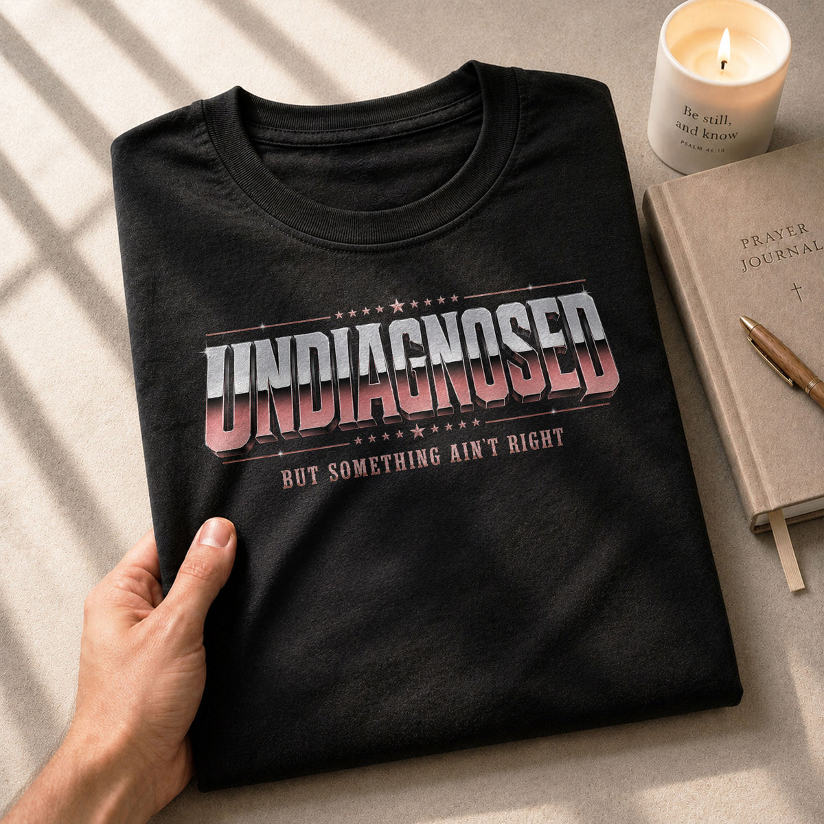 Undiagnosed But Something Ain't Right Funny Sarcastic Humor Graphic T-Shirt for Adults - Rust Field Wear